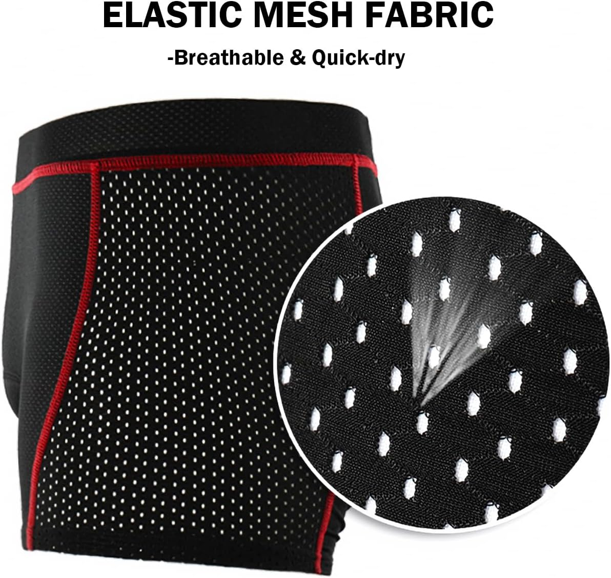 Nucamper Men'S Cycling Underwear, Padded with Elastic 5D Gel Seat Padding, Shockproof, Quick-Drying, Breathable Cycling Underwear