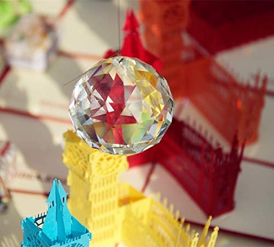 Adwikoso Crystal Ball Prism Pendant Glass Chandelier Hanging Pendant Feng Shui Sunshine Catcher Wedding Home Window D&eacute;cor (50Mm-4Pack) image number 6