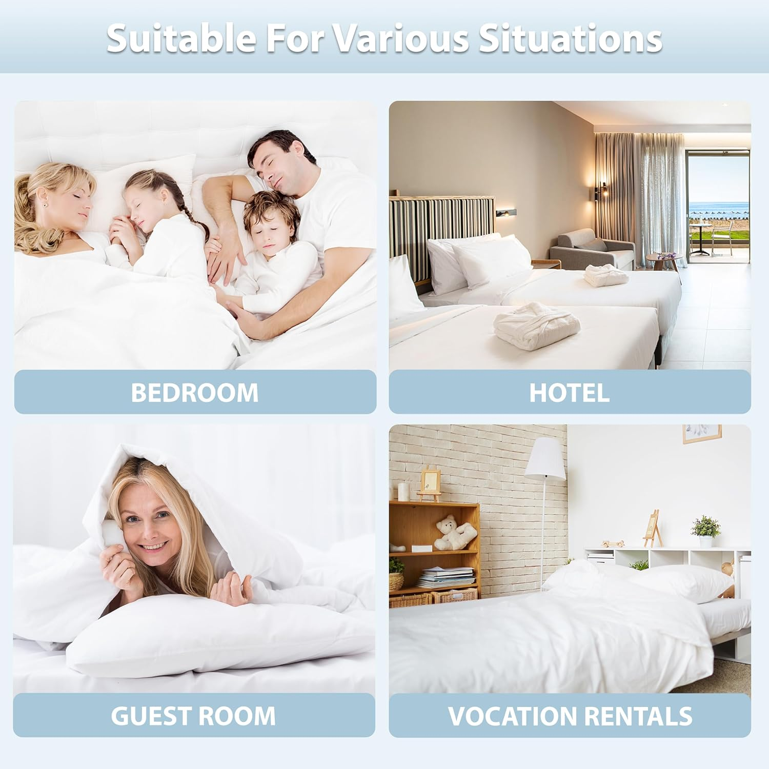 Ruili Bed Bridge Twin to King Converter Kit - Mattress Connector with Strap - Extra Wide Soft Bed Gap Filler - Adjustable Comfortable Bed Connector - Storage Bag Included (Cotton) - White image number 2