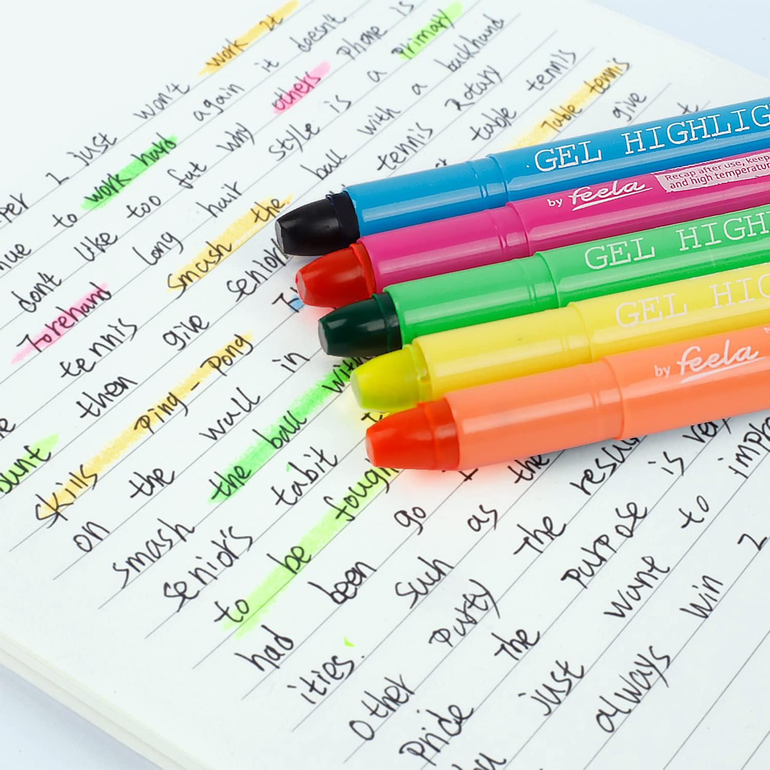 Feela Bible Highlighters, 8 Assorted Colours Gel Highlighters, No Bleed Dry Highlighter Marker Pens Study Kit, Great for Journaling, Highlighting and Studying image number 5