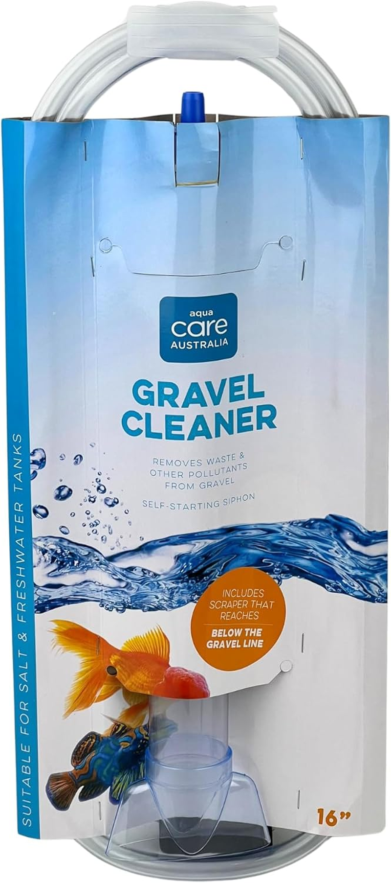 Aqua Care Aquarium Gravel Cleaner with Scraper &ndash; Self-Starting Siphon for Easy Aquarium Water Changes, Removes Waste & Pollutants, Includes Instructions, Tube Length 5 Inches, 12.5CM, Fish Tank image number 2