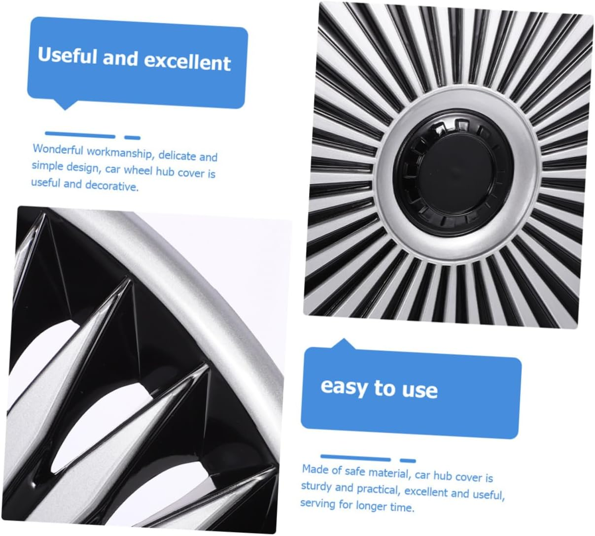 FUNOMOCYA 14-Inch Car Rim Covers Pp Material Decorative Hub Caps Easy Install Wheel Hubcap for Automotive image number 3