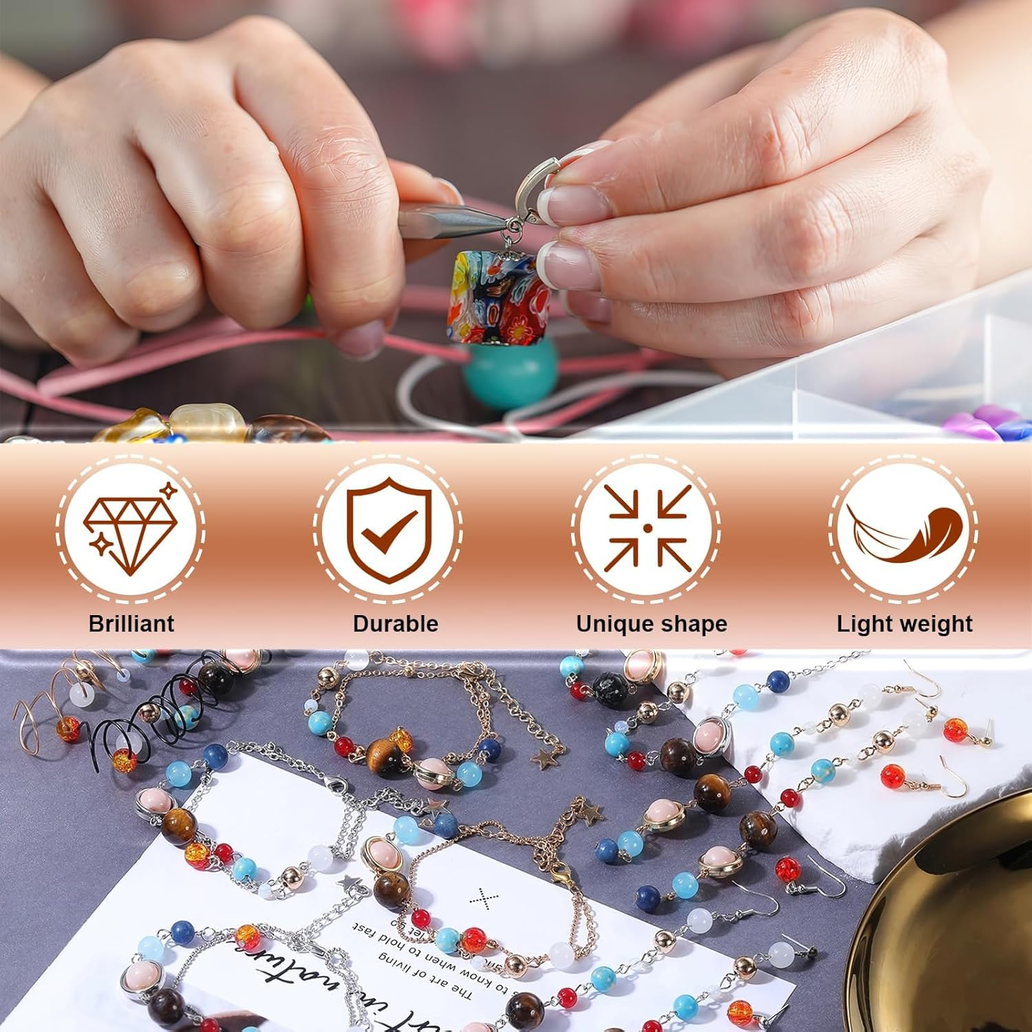 Jewelry Making Pliers Set - 4 Pcs Tools with Wire Cutters, round Nose, Chain Nose, Bent Nose - Mini Pliers for Jewelry Repair, Crafts, and Supplies image number 3