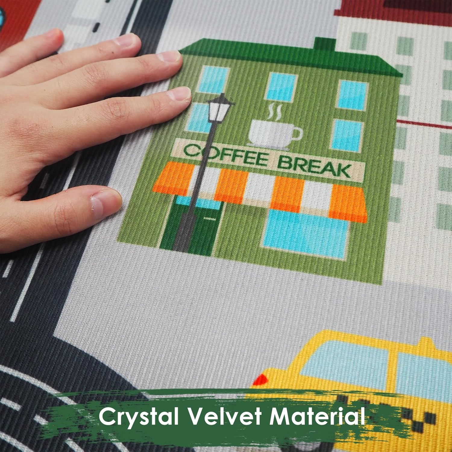 Kids Rugs Non-Slip Playmat Carpet, Educational & Play Area Rug, Alphabet, Numbers, Shapes, City Car Road Traffic System Learning Activity Centerpiece Play Mat for Playroom (Multicolor 5, 80 * 120Cm) image number 1