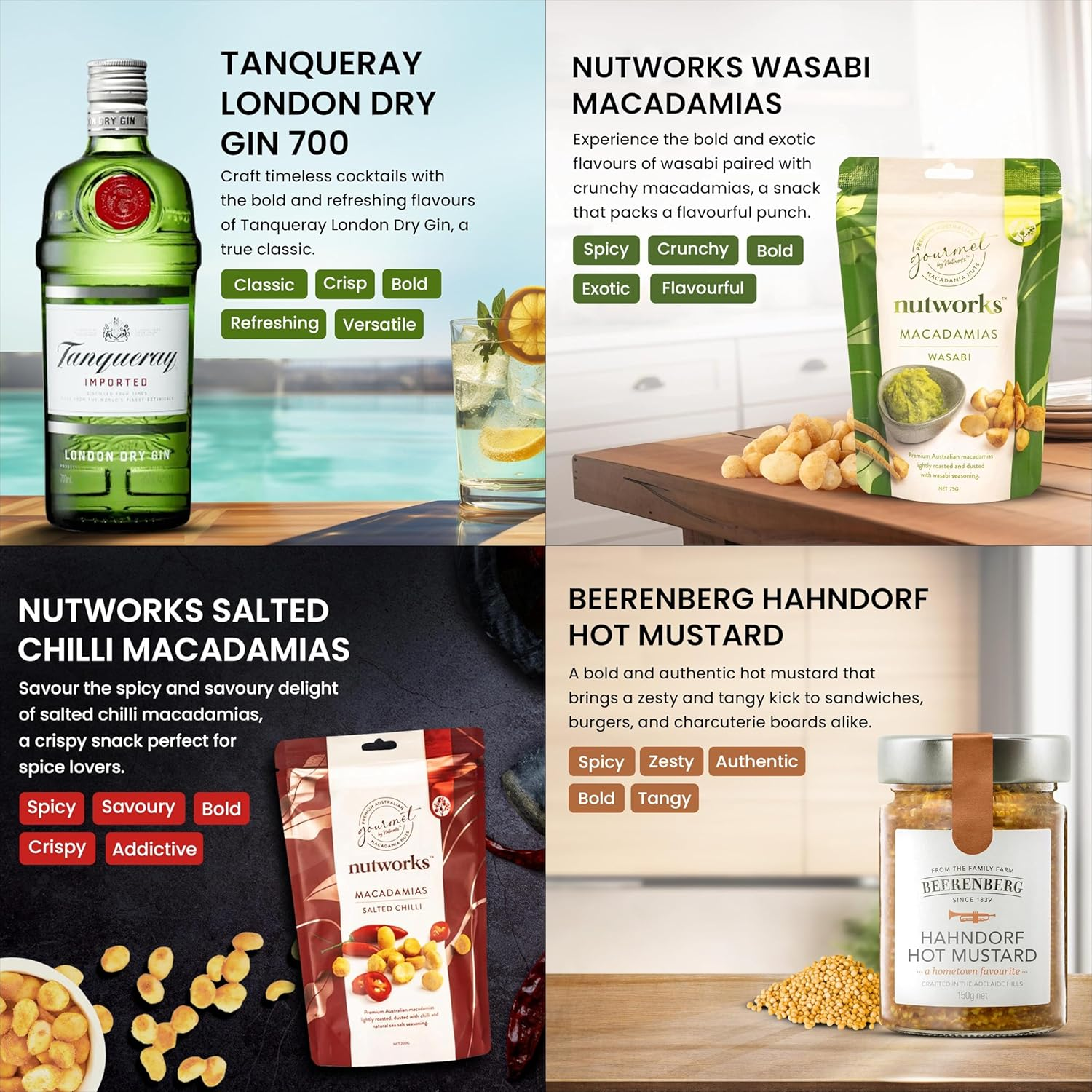 Luxury Gin and Gourmet Snack Hamper, Elegant Gift Hamper for Birthday or Thank You, Selection with Gin, Tonic, Nuts and Treats image number 6