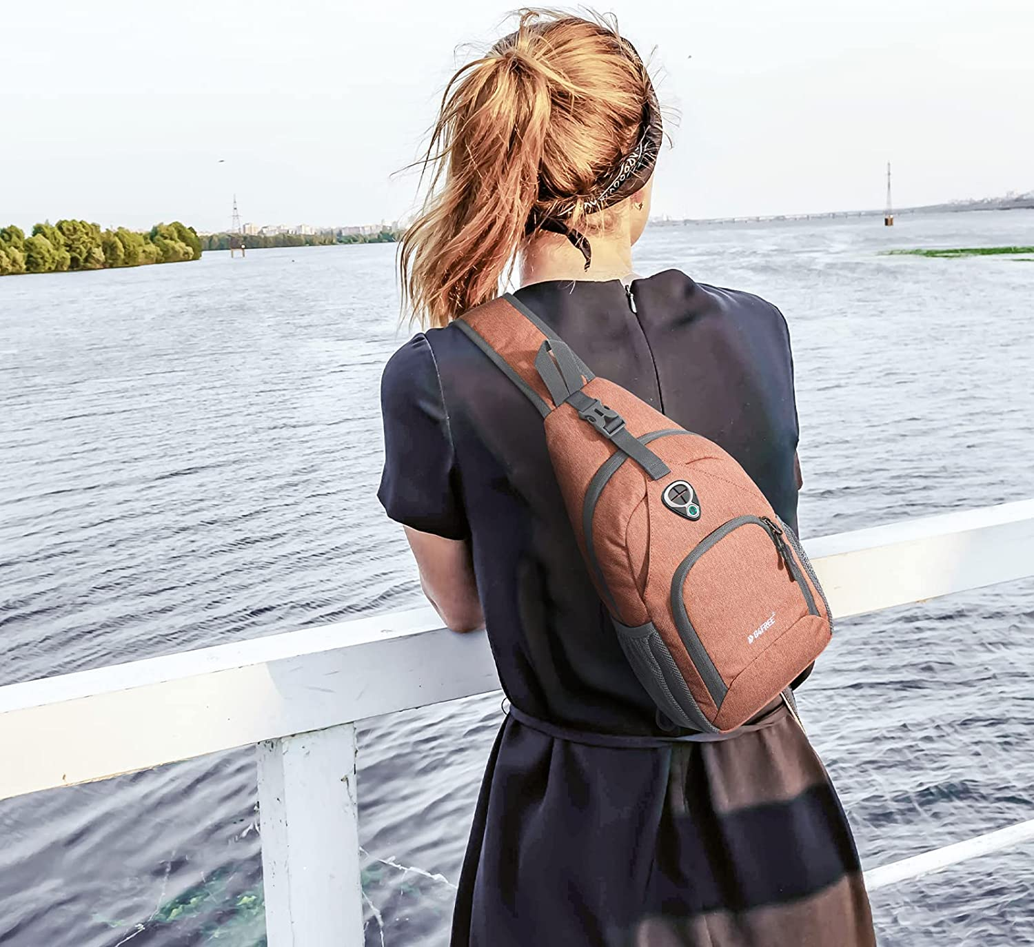 G4Free Sling Backpack Small Sling Bag Crossbody Chest Daypack for Men Women Hiking Travel image number 3