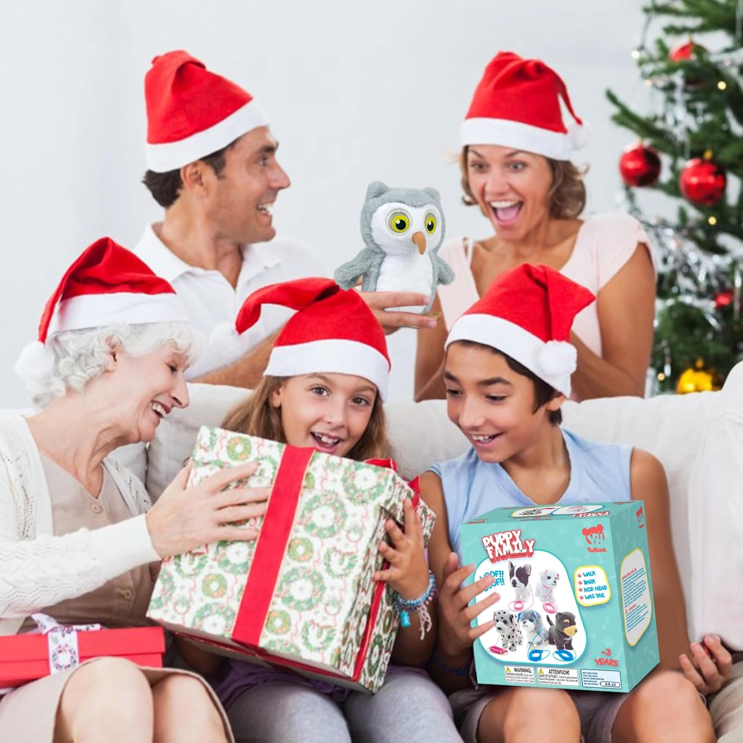 Walking & Barking Puppy Toy with Remote Control Leash &ndash; Tail Wags & Head Nods, Soft Plush Electronic Pet, Easy One-Switch Play, Battery Operated 3&times;AA (Not Included), Toy Dog for Kids &ndash; White - Blue image number 6