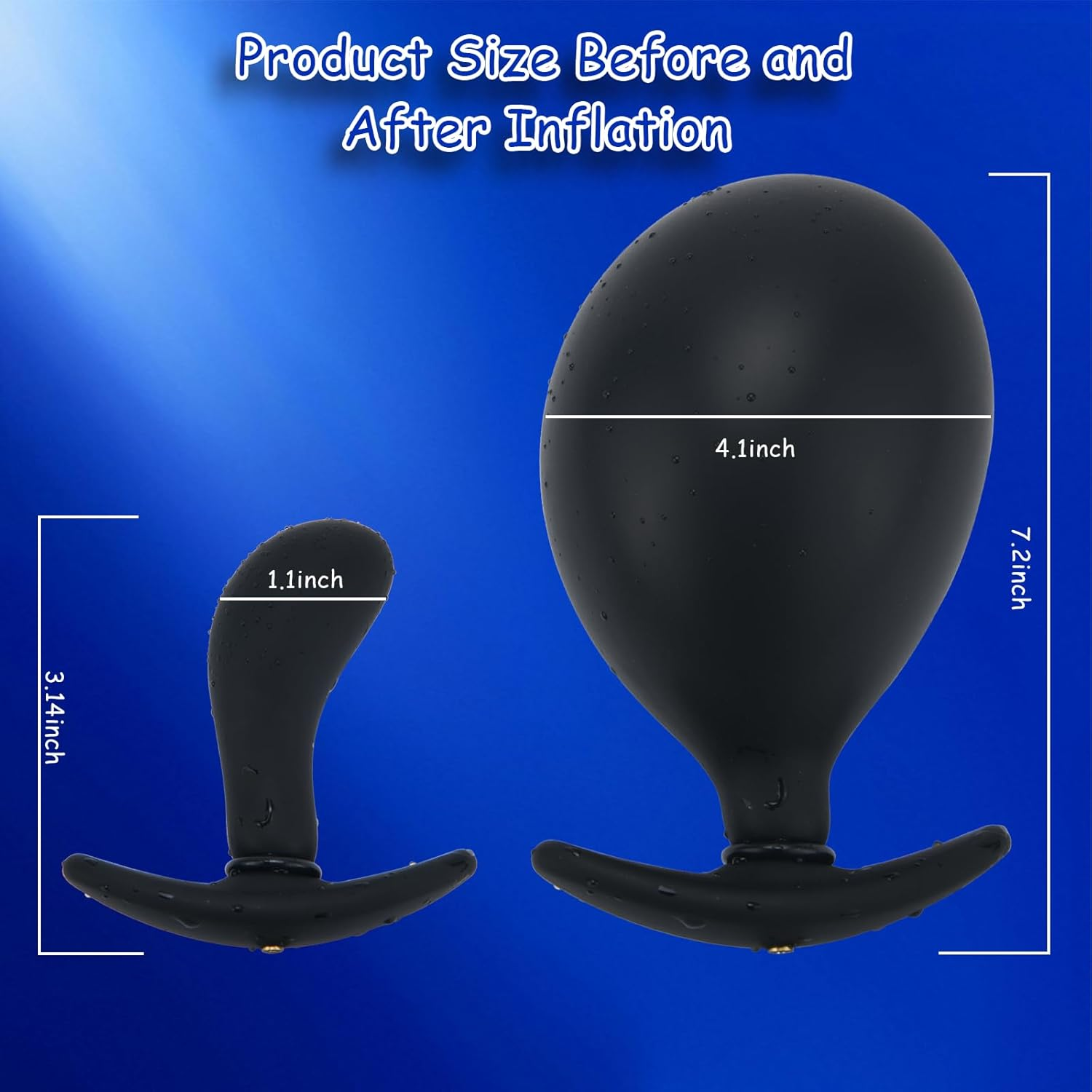 Silicone Inflatable Anal Plug, Expandable Butt Plug G Spot Stimulator Prostate Massager with Quick Release Valve for Men, Women and Beginners, Flexible Sized Butt Plug with Detachable Pump image number 2