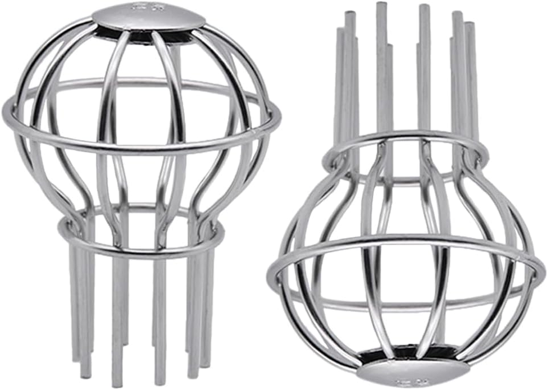 Gutter Guard, 304 Stainless Steel Roof Drain Drainage Ditch, Anti-Blocking Mesh Cover, Gutter Protection,Outdoor Roof Blocking Proof Line Cap,Round Floor Net Cover(50 Tubes)