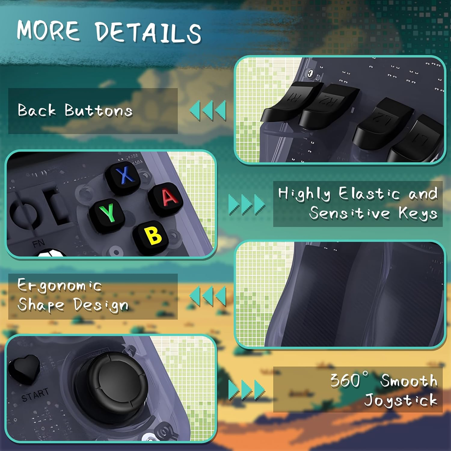 R36MAX Retro Handheld Game Console with 256GB Micro SD Card, 40000+ Games Retro Gaming Console, 4.0" IPS HD Screen, 4000Mah Rechargeable Mini Retro Video Console, Portable Pocket Arcade - Grey image number 4