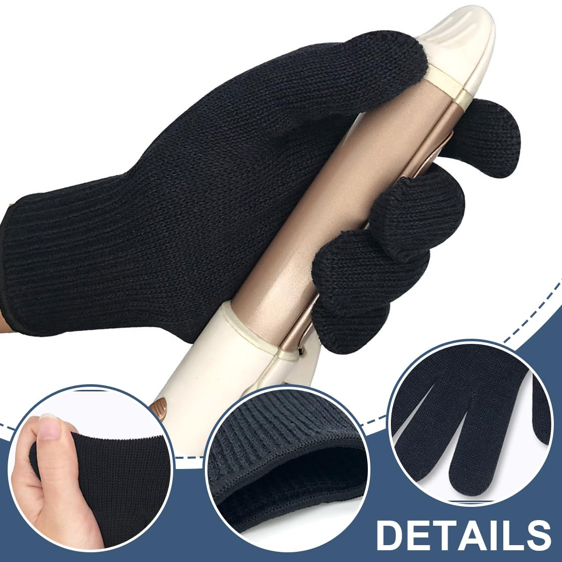 DLPRK 1 Pair of Gloves Size M, Hairdresser Perm anti Fire Protection Hands, Professional Heat Resistant Gloves, Breathable and Comfortable image number 2