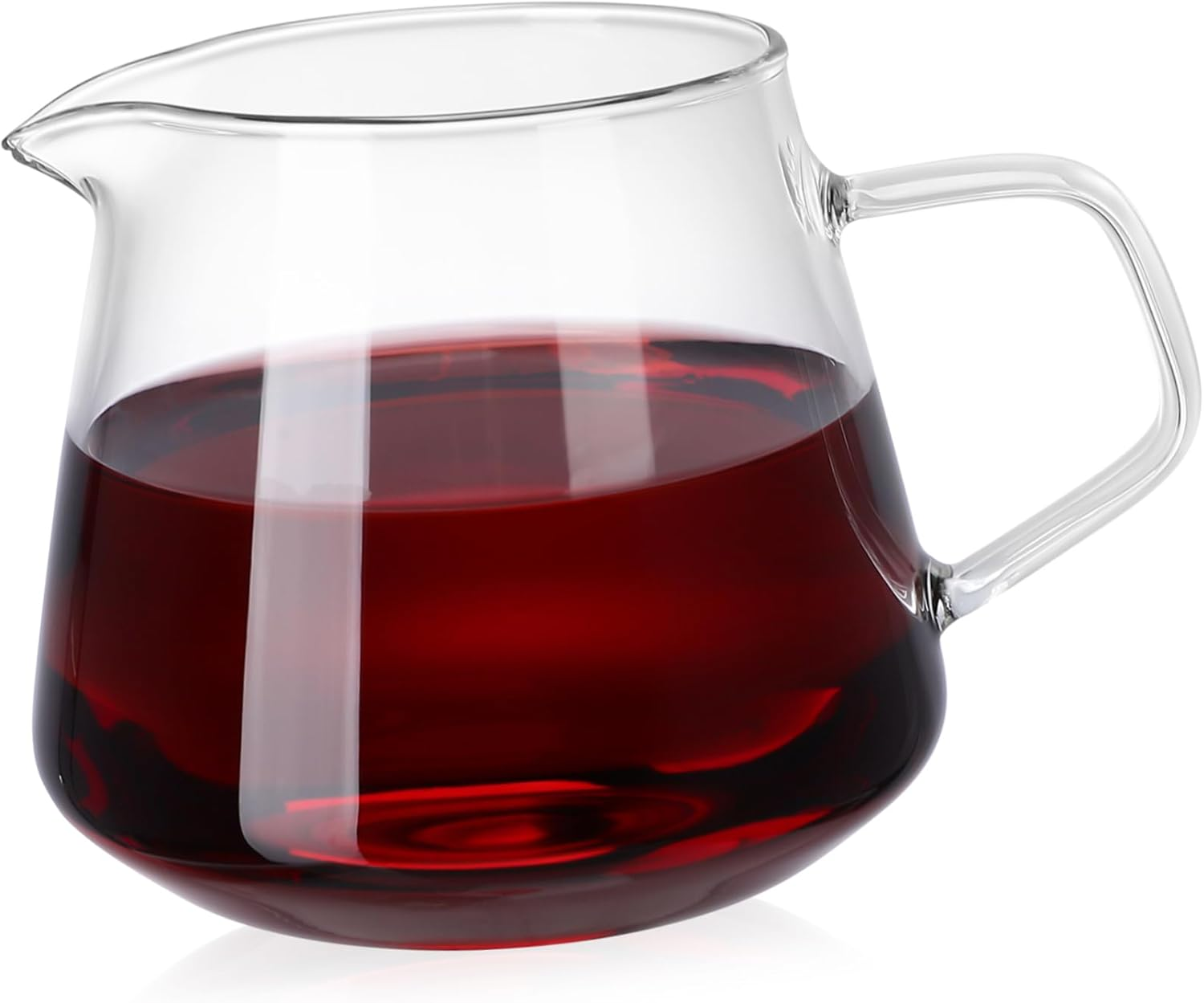 1Pc Transparent Glass Kettle Heat Resistant Coffee Pot for Home Brewing Ergonomic Handle for Tea Milk Juice and More image number 1