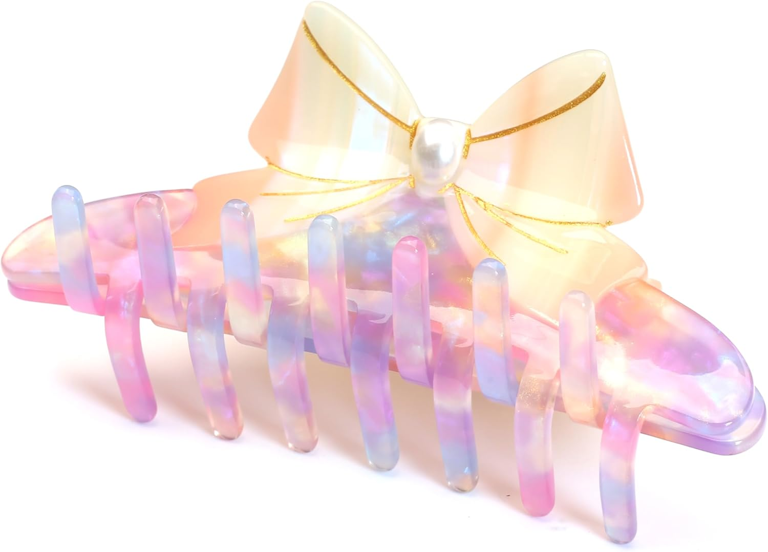 Qingoo Large Green Cellulose Acetate Bow Hair Clip Beautiful Hair Clip Women'S Hair Accessories Headdress Elegant Hair Accessory Long Hair 1 Piece (11 X 4.7 Cm, Light Green)