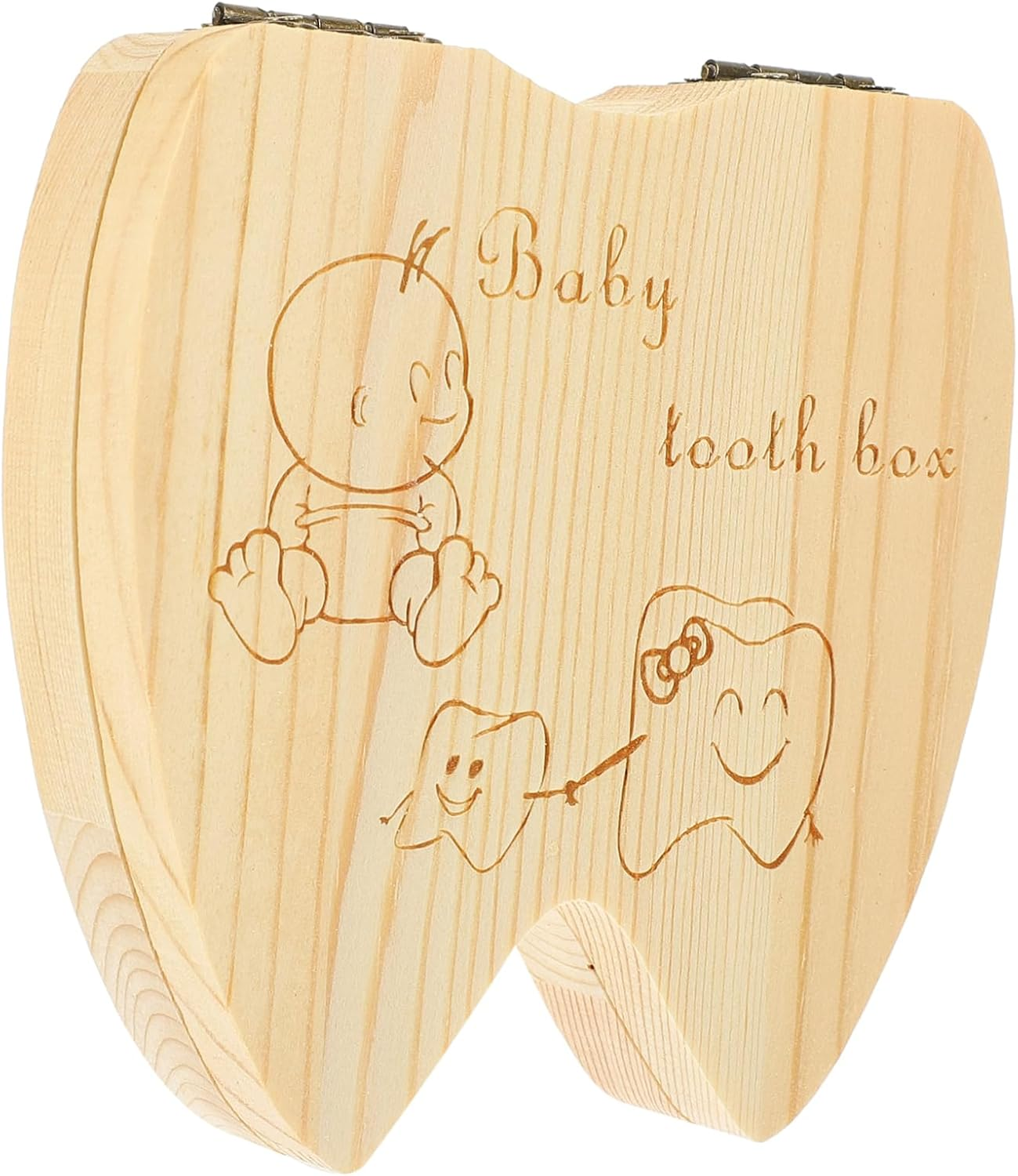 Deciduous Tooth Storage Box Wooden Teeth Keepsake Box for Boys and Girls for Preserving Boy Girl'S Memories image number 3