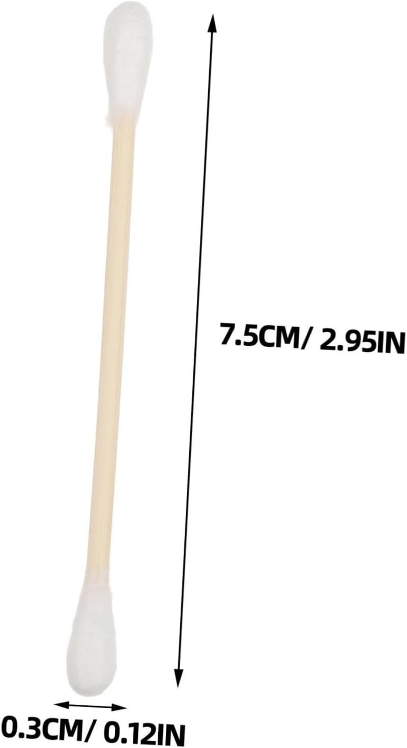 100Pcs Dual-Ended Cotton Buds for Makeup Ear Cleaning Soft Bamboo Sticks for Travel The-Go image number 4