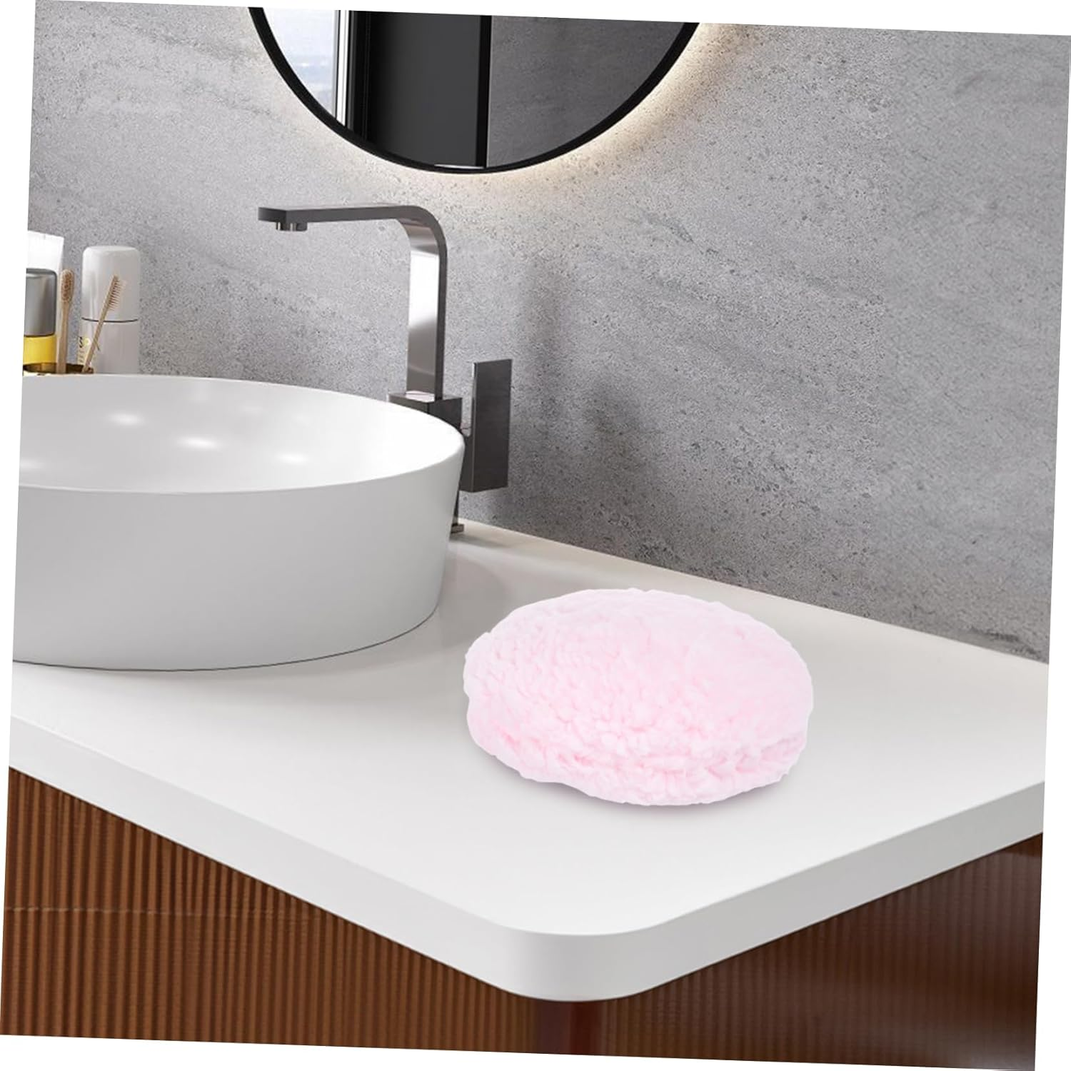 MOKKHNB Large Fluffy Body Powder Puff Dusting Puff for Face and Body Gentle Application Efficient Dust Removal for Women Stylish Pink Design