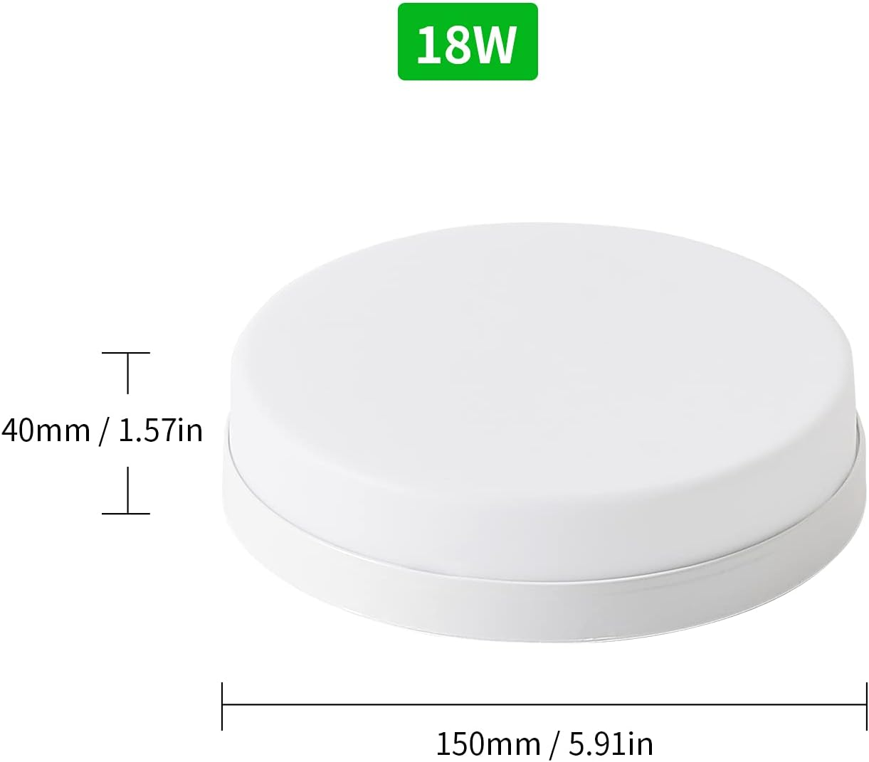 Leds Ceiling Light H Mounting 18W round Ceiling Lamp for Kitchen Bedroom Hallway (6500-7000K White Light) image number 2
