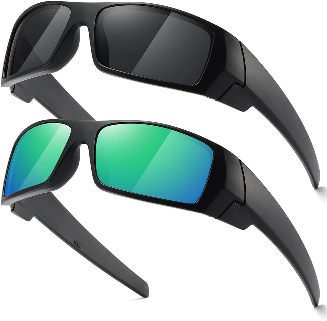 TIANYESY Polarized Sunglasses Men Womens Trendy Retro Sports Rectangular Wrap around Vintage Shot Shield