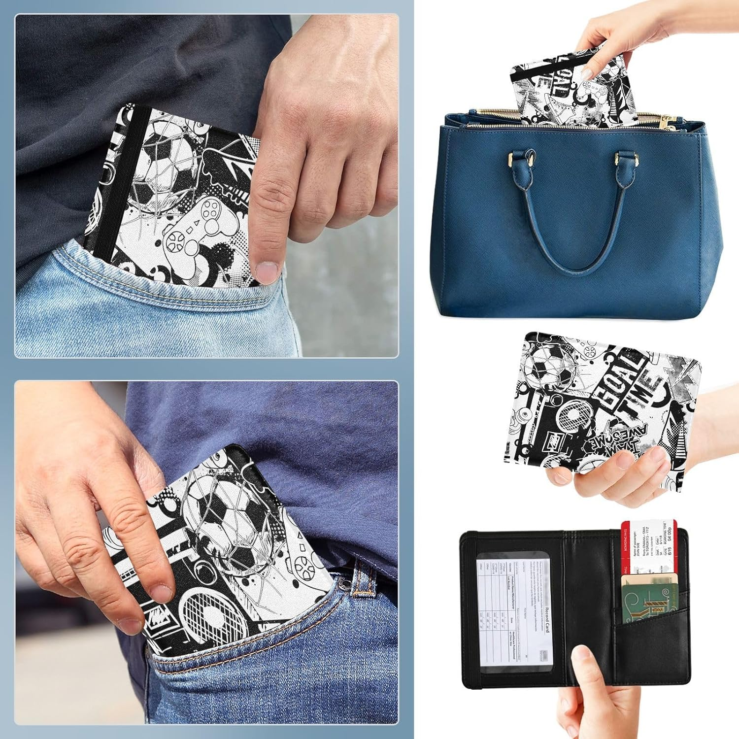 Sletend Passport Holder Passport Cover,Travel Document Organizer Holder Accessories Boy Girl Tpersonalized Passport Wallet, Color 04, One Size, Minimalist image number 6