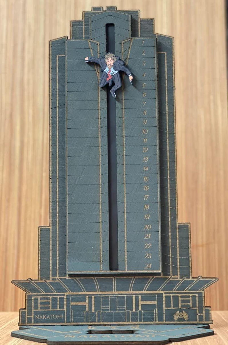 Christmas Advent Calendar, Desktop Wooden Decorations, Deadly Advent Calendar, Hans Gruber Dropped Nakatomi Plaza, Christmas Countdown Calendar (Blue) image number 2