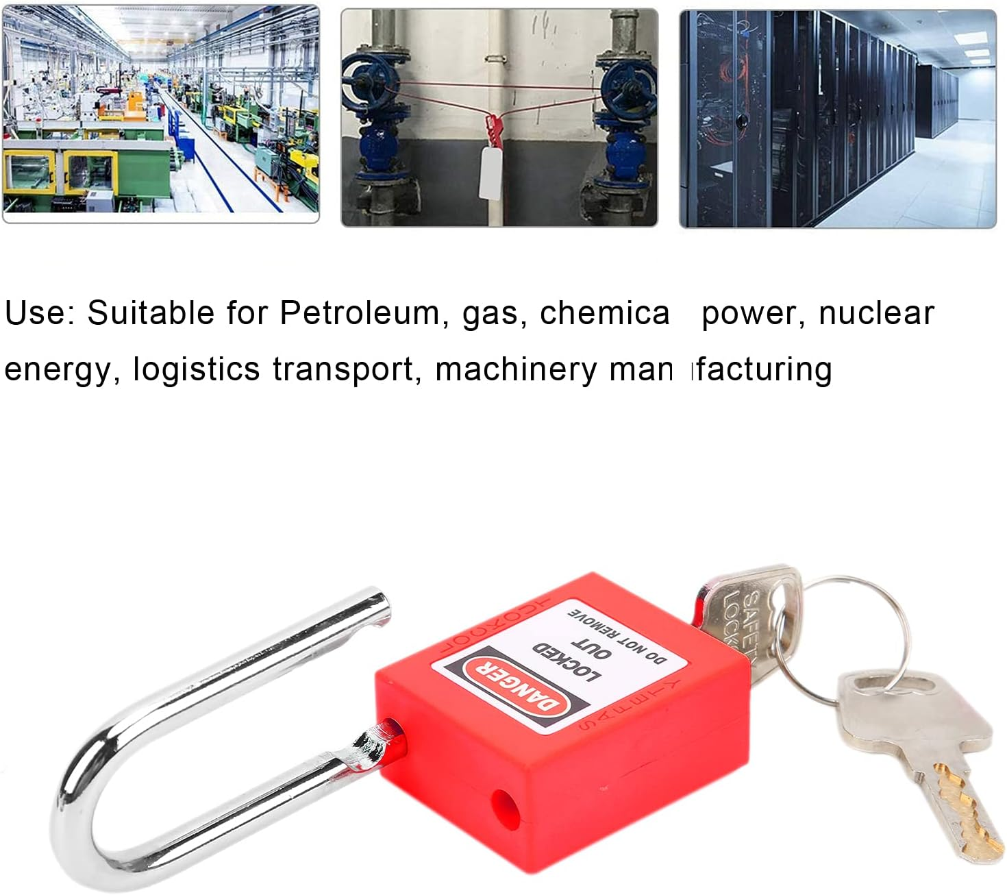 Lockout Tagout Locks, Safety Padlock Set, Locks with Keys for Providing Reliable Security and Preventing Unauthorized Entry into Machinery(Red Color) image number 1