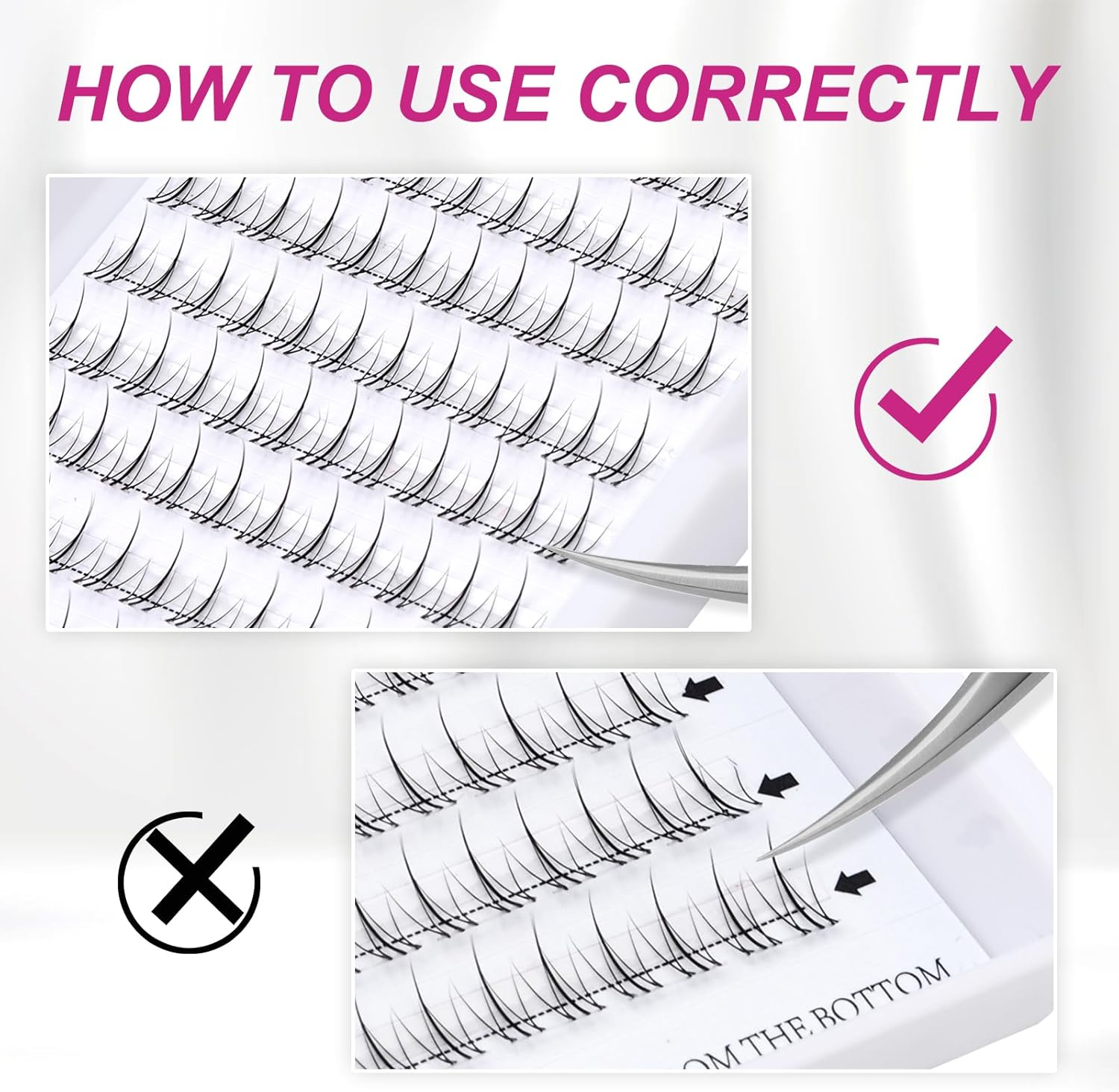 Cluster Lashes Bottom Eyelashes Individual Lashes 144 Pcs Soft DIY Lash Extensions Soft Lash Clusters Lighweight Eyelash Extension Clusters Easy to Apply False Eyelashes (Bottom, JX10) image number 4