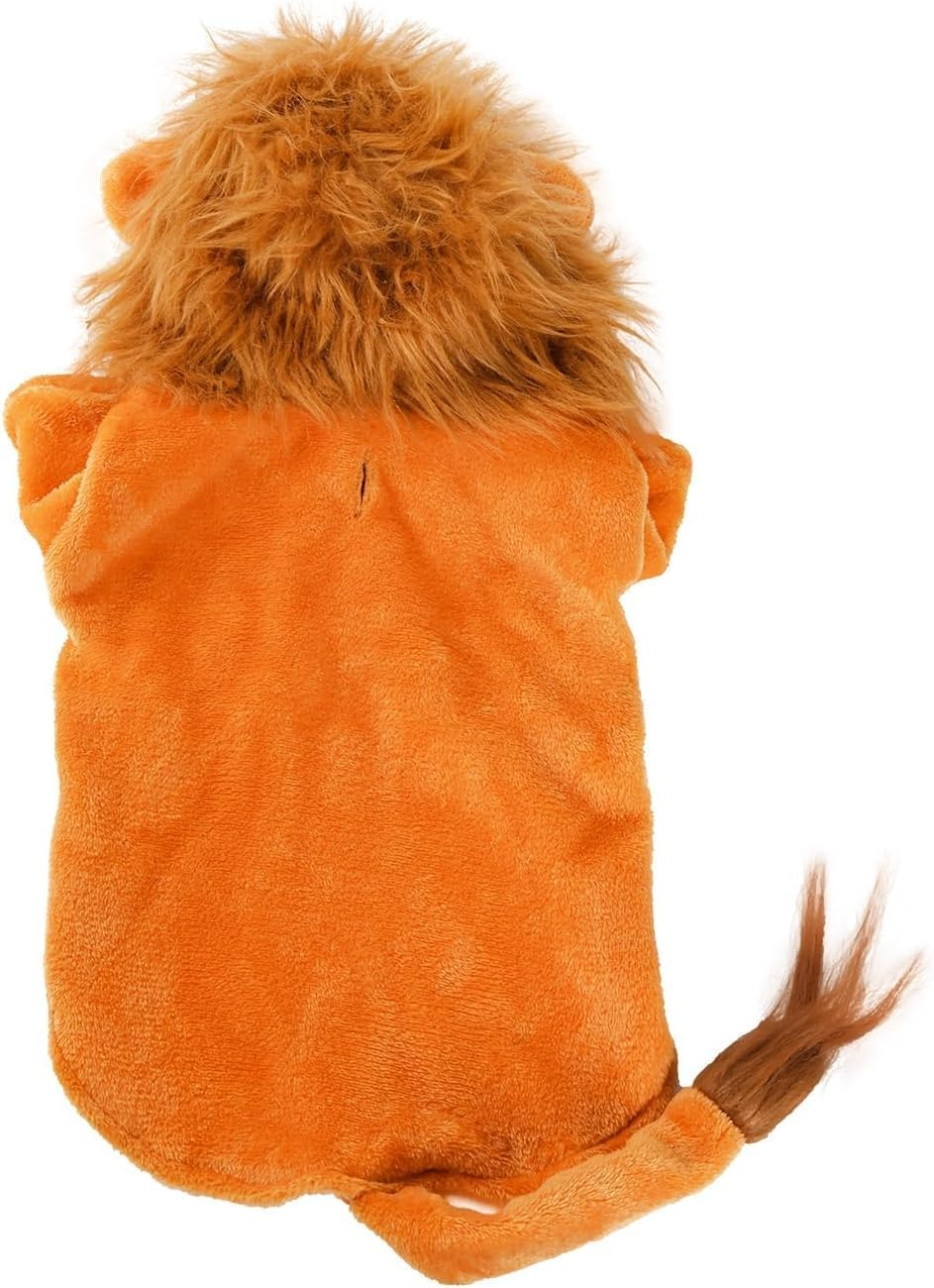 NACOCO Dog Halloween Lion Costume - Large Pet Clothes Cosplay Outfit Dog Lion Mane Apparel Party Hoodies Warm with Leash Hole for Small Medium to Large Sized Dogs (X-Large) image number 2