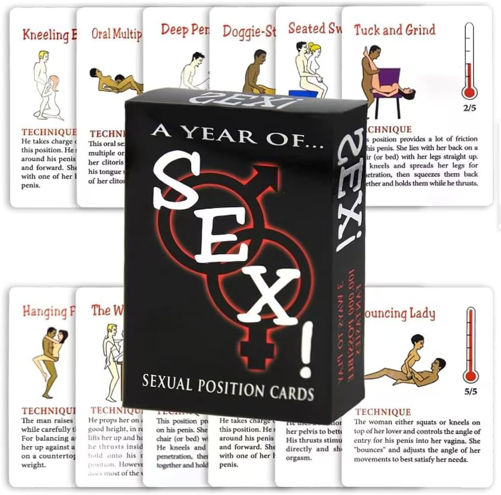 Couples Sex Games for Sexual Position Cards Game Couples Bedroom Battle Card Illustrated with Pictures, 54 Sex Cards for Date Night with Your Partner image number 2