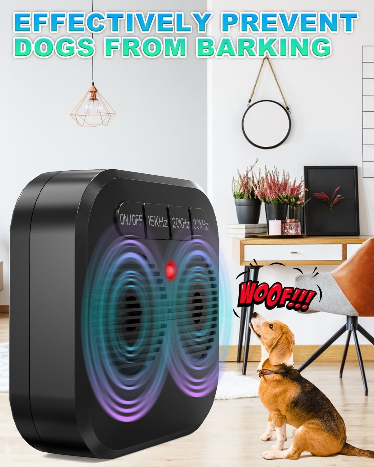 Anti Barking Device for Dogs, Ultrasonic Dog Bark Control with 3 Adjustable Modes, Rechargeable anti Bark Box, Dog Barking Ultrasonic Safe&Effective Indoor/Outdoor (Anti Barking Device)