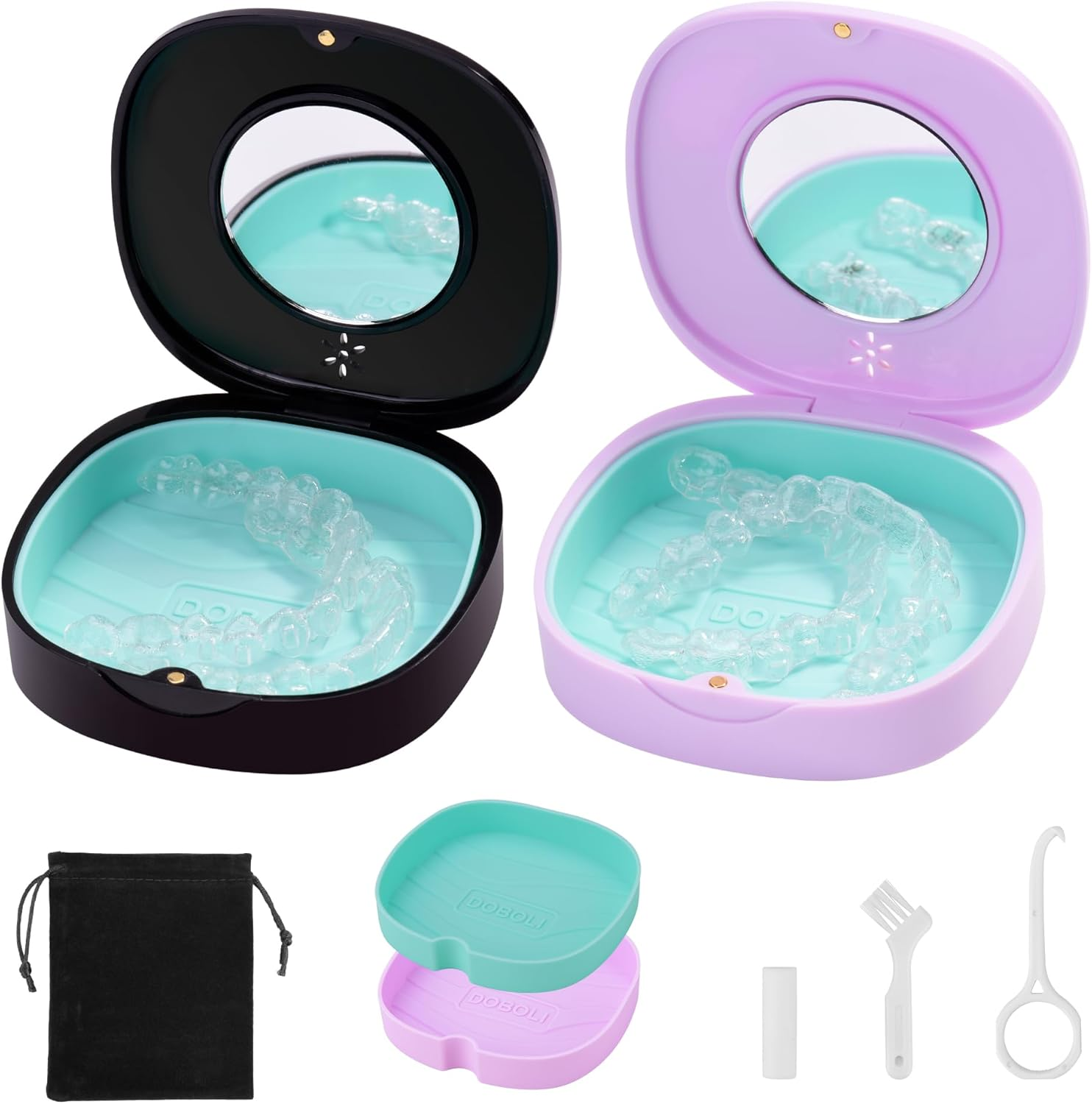 Doboli Slim Aligner Case with Vent Holes, Compatible with Invisalign, Night Guards, Mouth Guards, Retainer Case