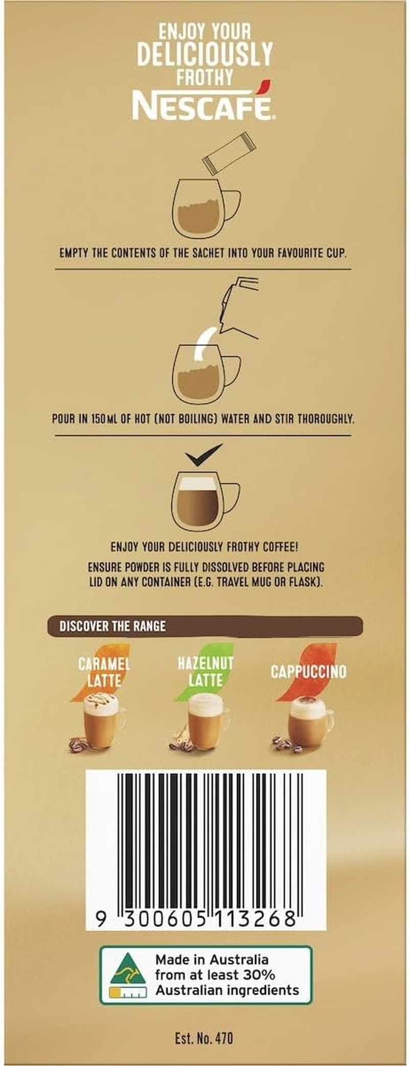 Nescafe Menu Vanilla Coffee Sachets 26-Pack