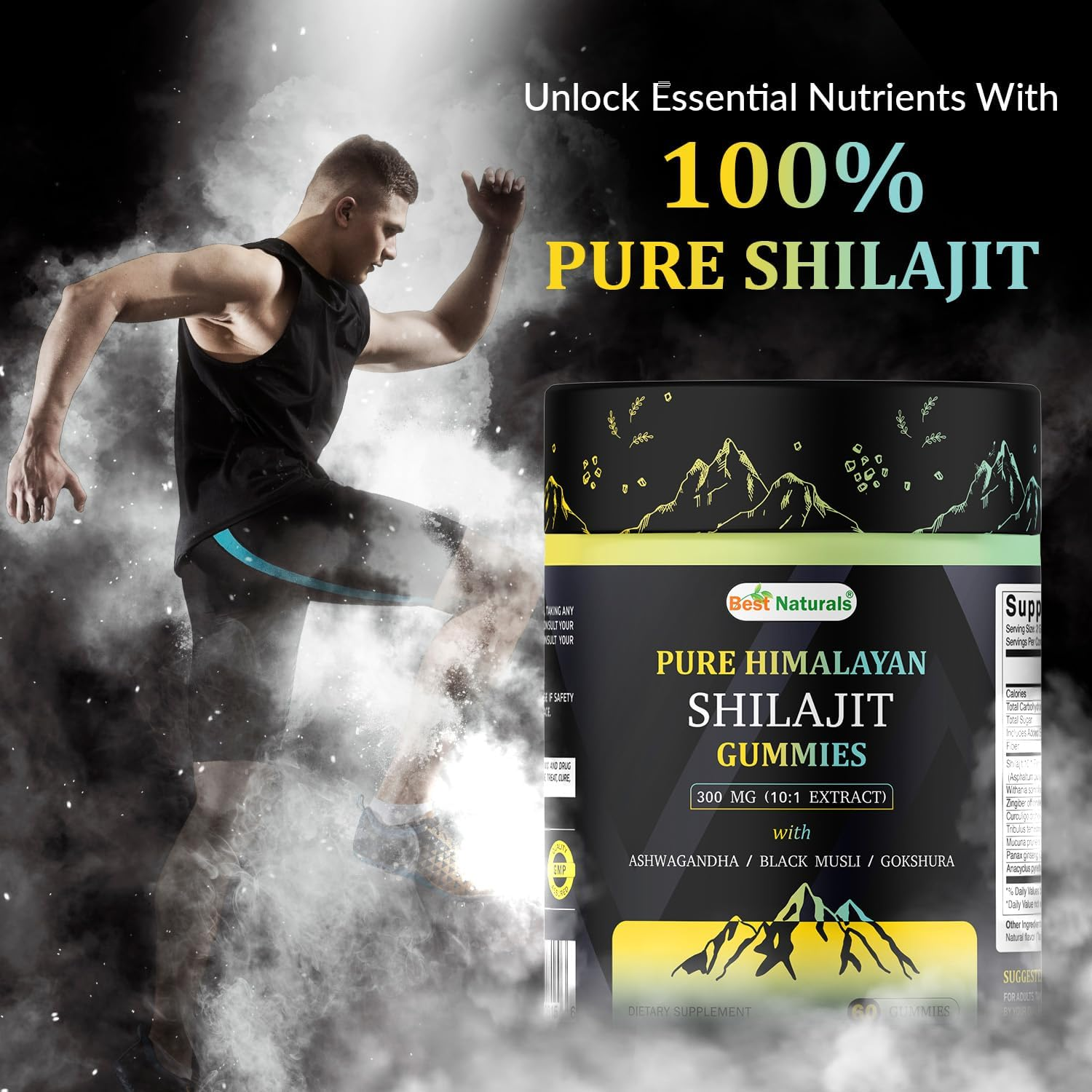Best Naturtals Pure Himalayan Shilajit Gummies - 60 Ct - Made with Ashwagandha, Black Musli, and Gokshura image number 5