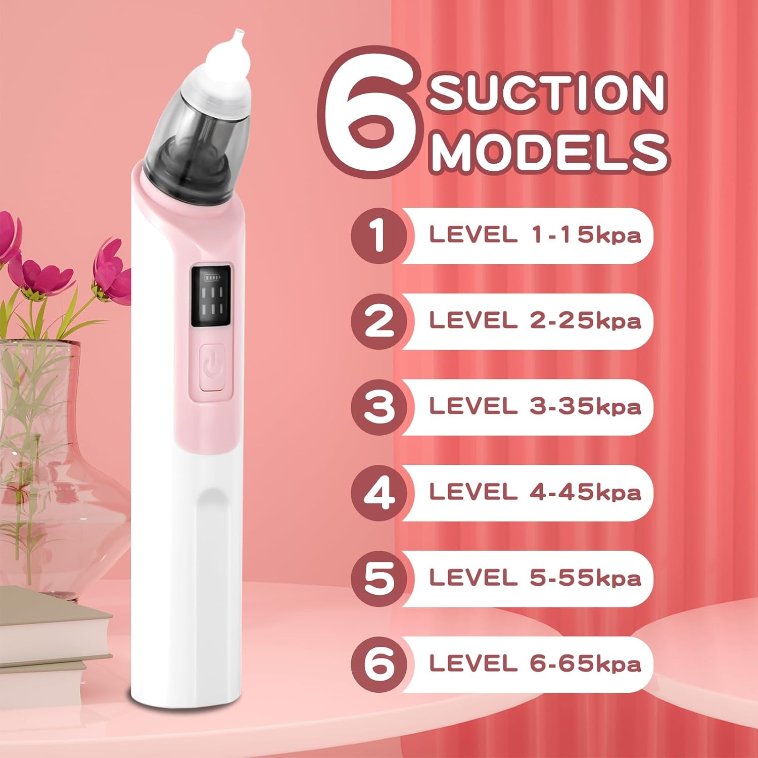 Nasal Aspirator for Baby Electric Nose Aspirator for Toddler Baby Nose Aspirator (Pink) image number 5