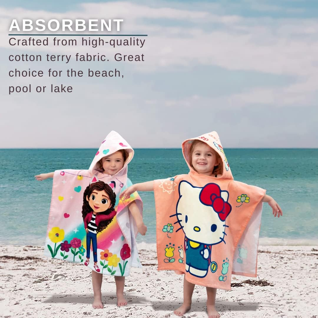 Franco Hello Kitty Kids Beach/Pool/Bath/Camping Hooded Towel Poncho 24" X 22", Absorbent Cotton Cover Up, (Official Licensed Sanrio Product) - Lol Surprise! image number 4