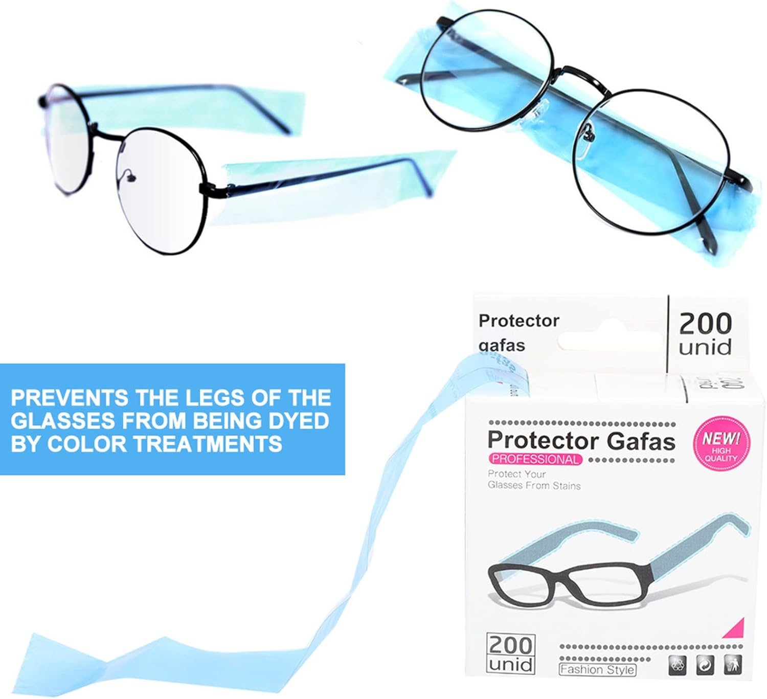 Eyeglass Sleeves, Disposable Glasses Leg Sleeves Cover Hairdressing Hair Coloring Protector Accessory, Prevents Glasses Legs from Being Dyed (Glasses Protective Cover) image number 1