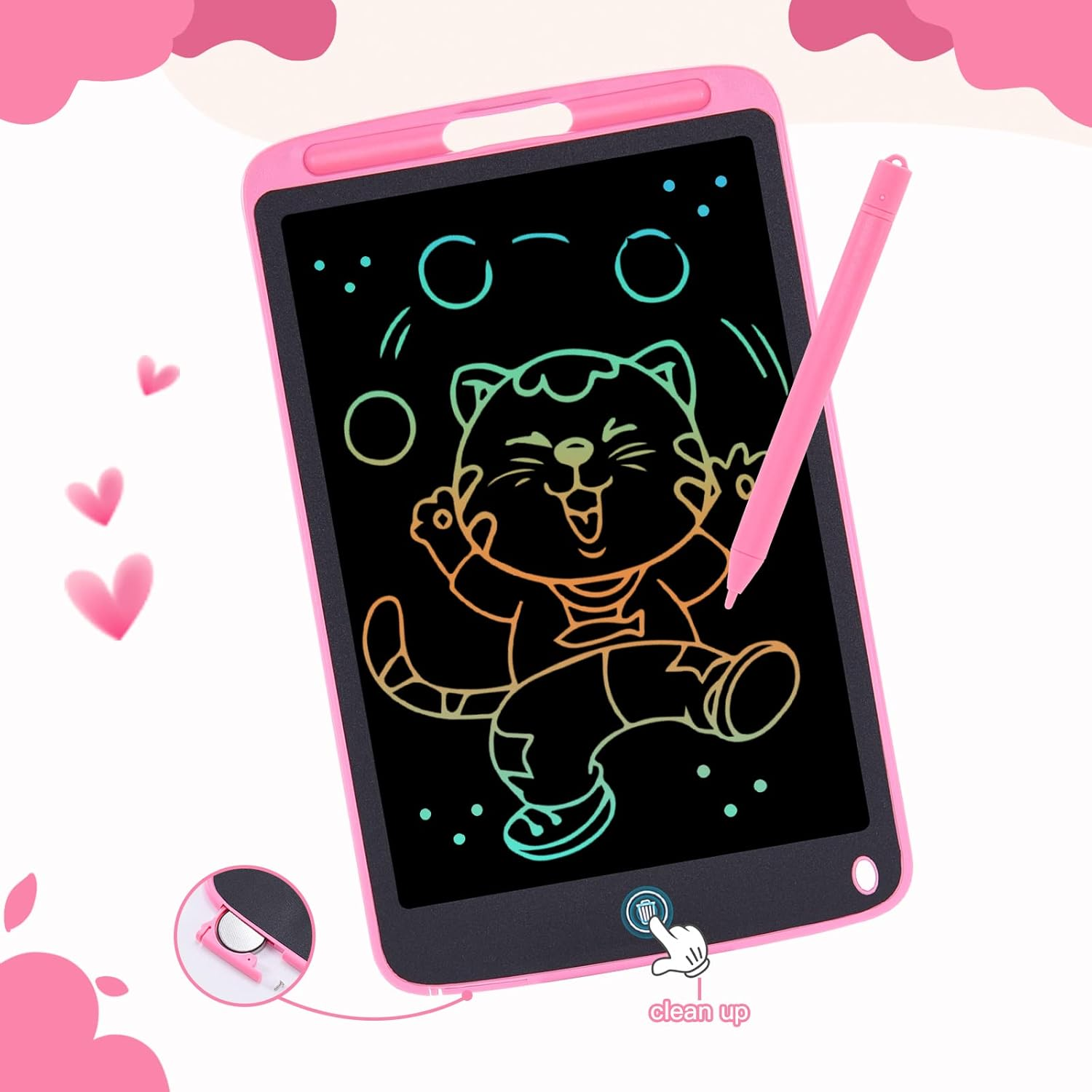 Blueswan Kids Toys, 10Inch Colorful Doodle Board, Drawing Pads for 2 3 4 5 6 7 8 Years Old Boys Girls Gifts, Birthday Party School Gifts for Kids, Toddlers Travel Games Activity Learning Toys image number 4