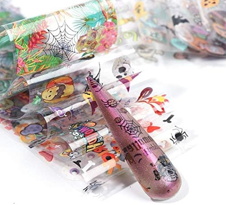 10Pcs Halloween Style Nail Sticker Decal DIY Nail Art Sticker Decoration Supplies 20Cmx4Cm Zhengpingpai image number 4