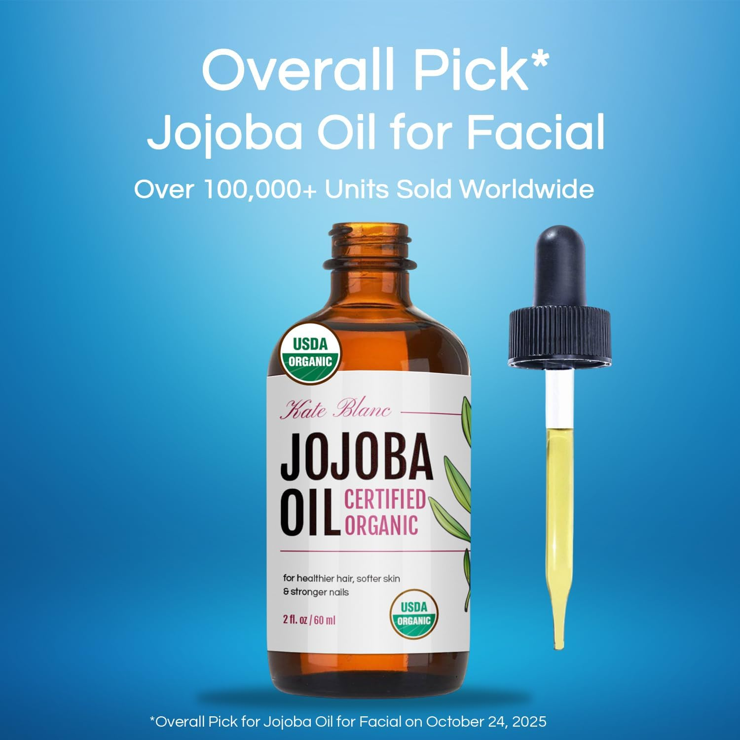 Jojoba Oil (60Ml), Organic, 100 Pure & Natural, Revitalises Hair and Gives Skin a Radiant and Youthful Look, Great for Lips, Cuticles, Stretch Marks, Beard, Leaving You Vibrant and Glowing. Works for Men and Women image number 5