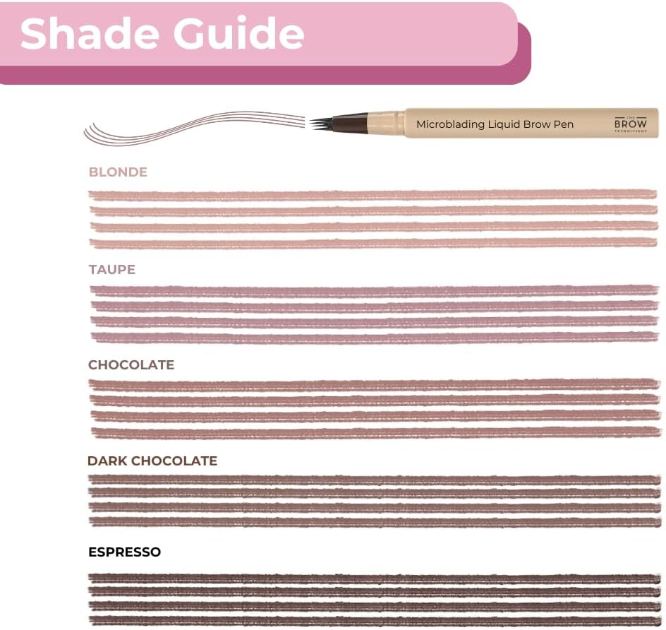 The Brow Technicians Microblading 4-Tip Hair-Stroke Brow Pen &ndash; Waterproof, Smudge-Proof, Long-Lasting Eyebrow Makeup for Natural-Looking Brows (Blonde)