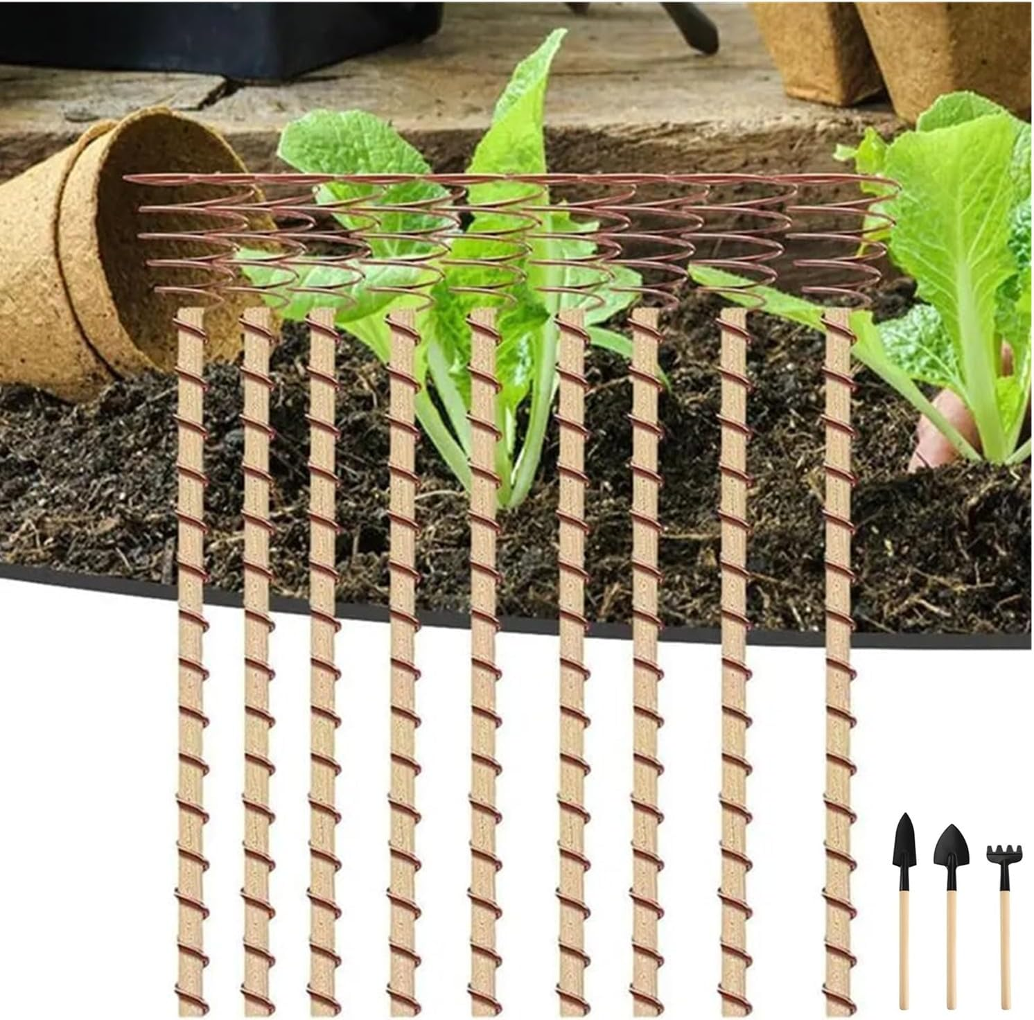 MEZOKUCEL Electroculture Plant Stakes - 12-Inch Copper Stakes Probes 10Pcs Long Copper Wire Garden Tools, Garden Copper Stakes for Plants Vegetables Fruits (10Pcs) image number 2