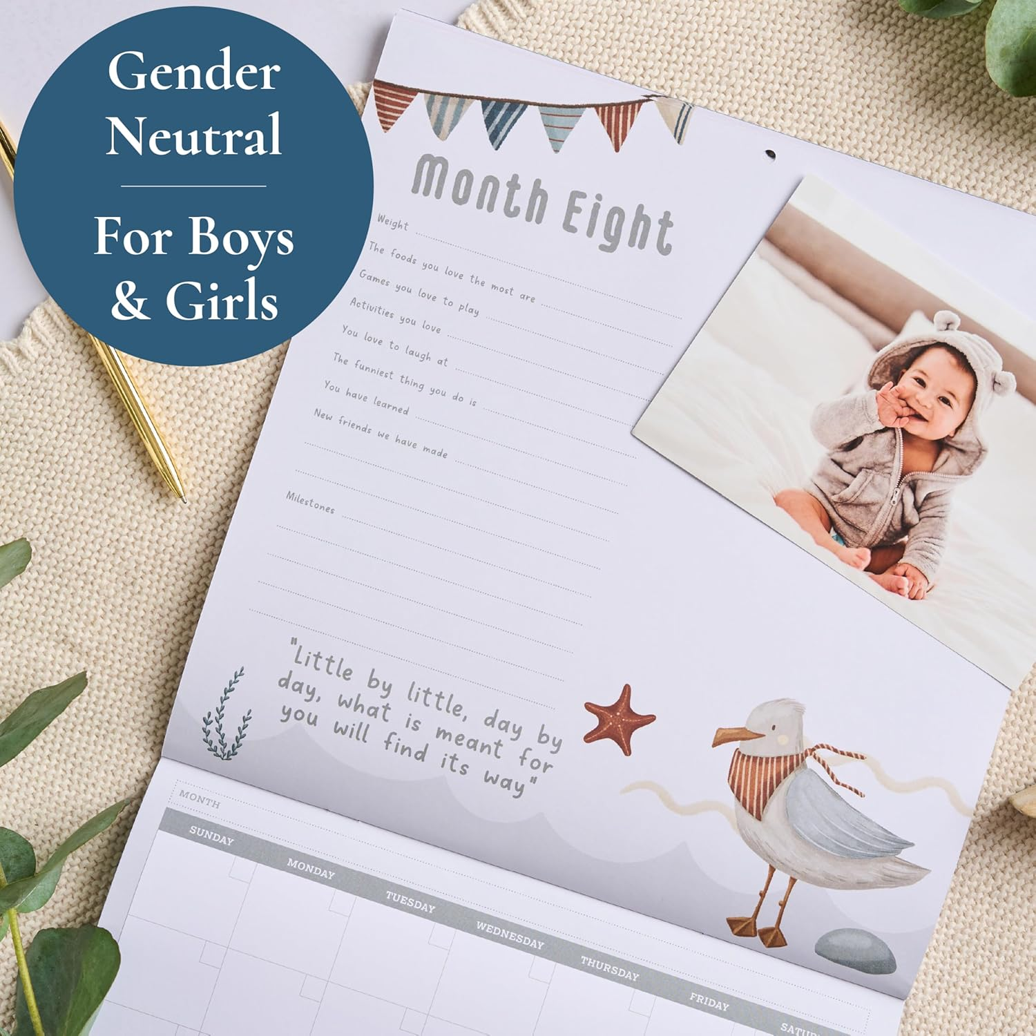 Baby'S First Year Memory & 1St Year Calendar with 100 Stickers | Baby'S First Year Calendar with Stickers & 1St Year Calendars, Baby Tracker image number 2