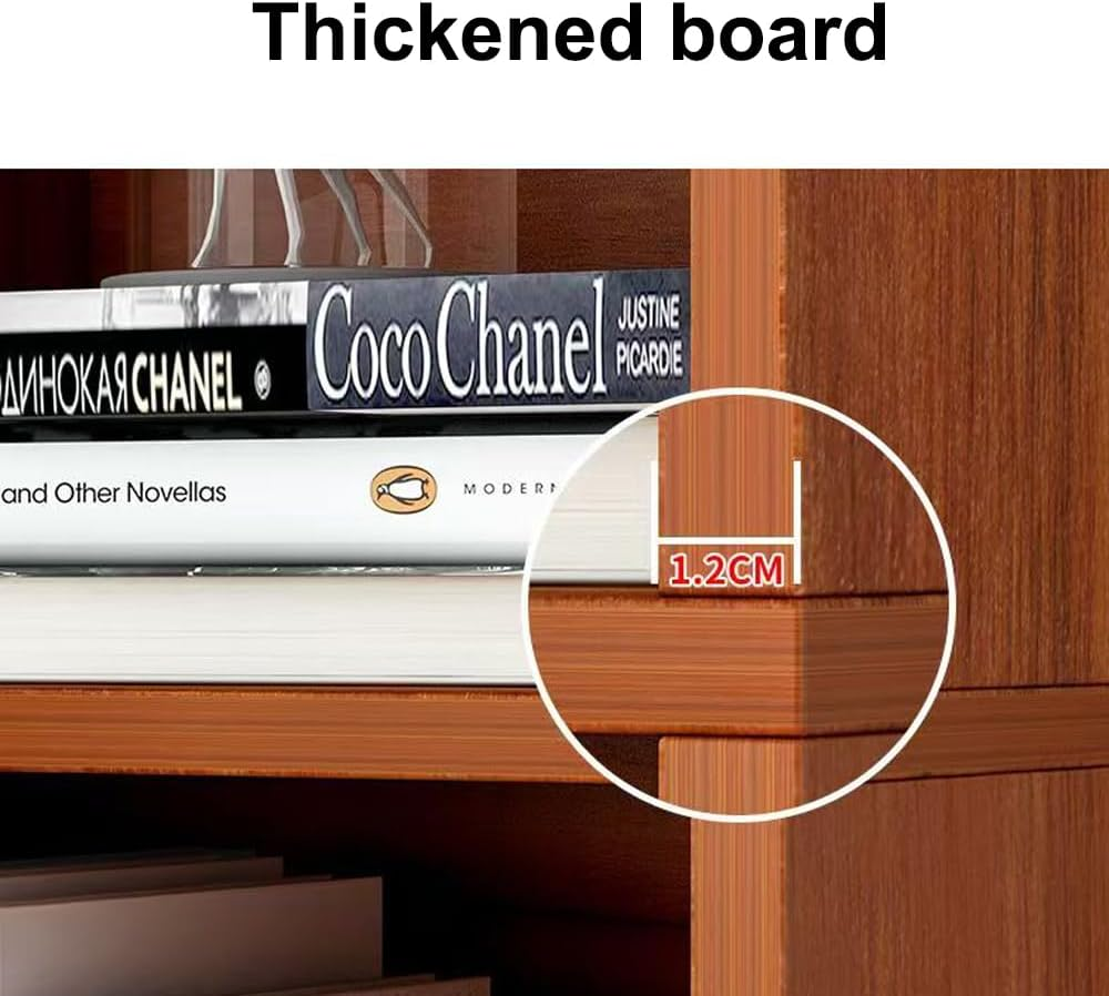 Hbluefat 3 Tier Bookcase, Floor Standing Low Open Bookshelf, Multipurpose Display Storage Organizer Shelf for Home Office Living Room Bedroom (Walnut) image number 4