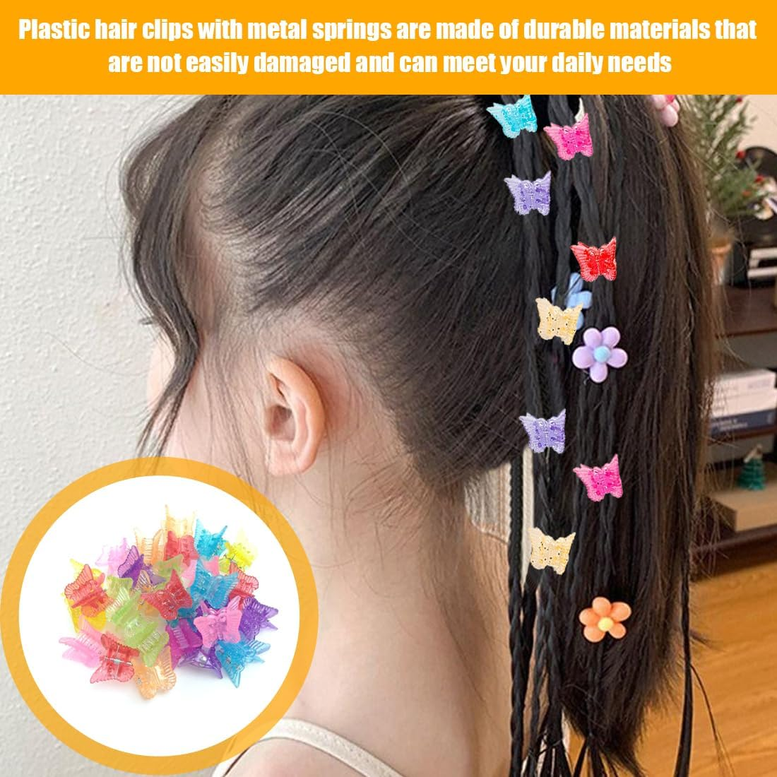 HQR Pack of 30 Women'S Small Non-Slip Hair Clips, Mini Hair Clips, Butterfly Hair Clips, Cute Hair Clips, Small Decorative Hair Clips, Wedding Hair Clips image number 4