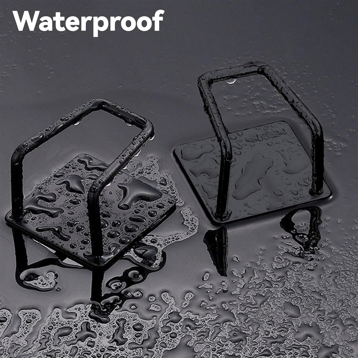 2 Pack Sponges Holders for Kitchen Cleaning, Dishwashing Sponge Drying Hooks under Sink Caddy Hanging Organizer Accessories (Black) image number 4