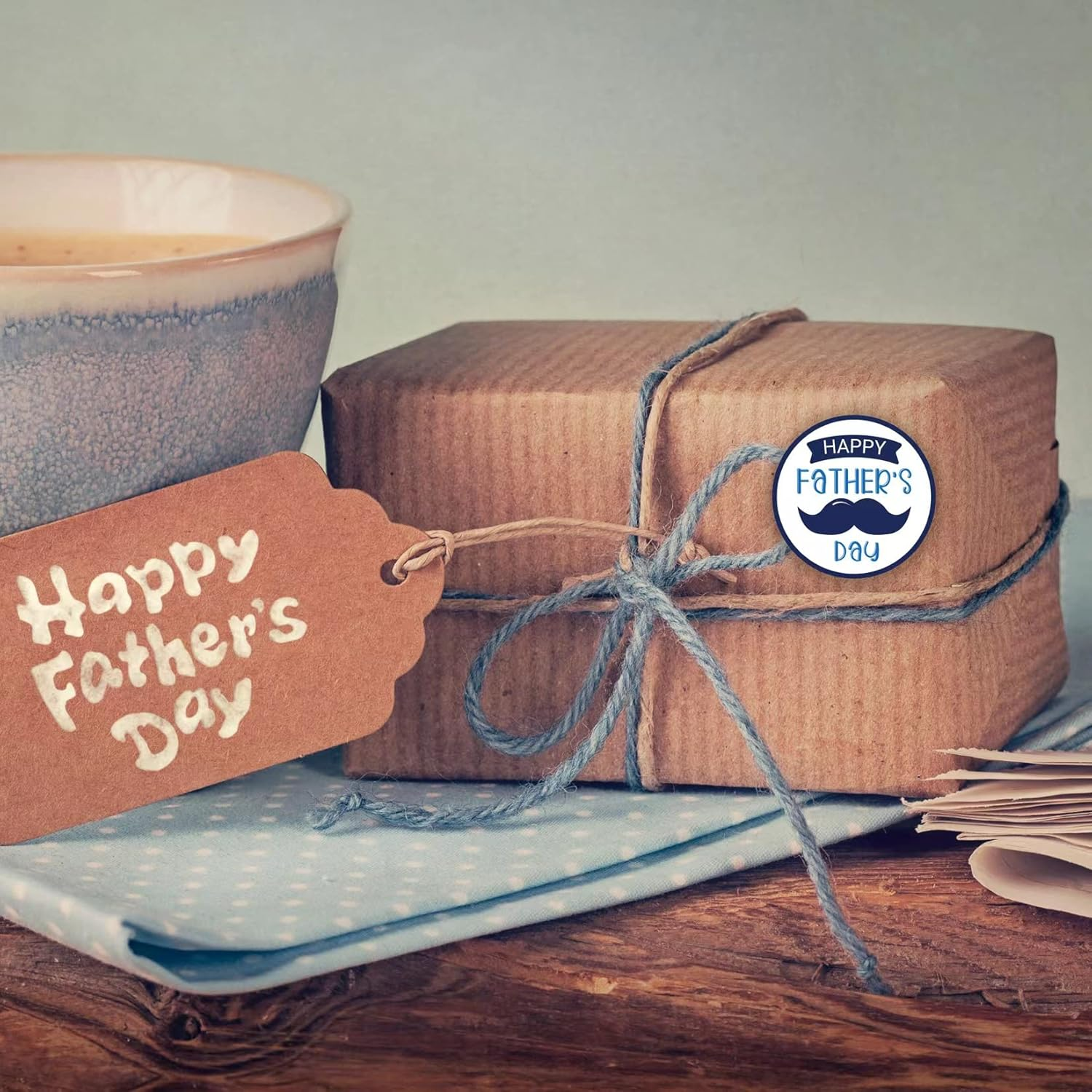 HADDIY Happy Father'S Day Stickers,500 Pcs 1.5 Inches Dad Stickers Lables in Bulk for Father Day Cards,Envelopes Seals,Cookies,Box and Gifts Wrapping Decoration - B image number 3