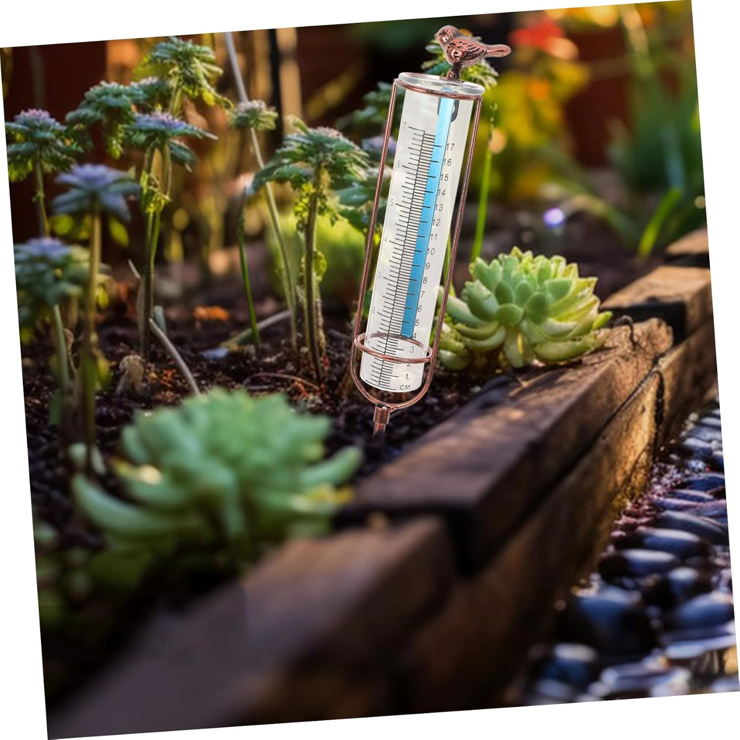 Abaodam Glass Replacement Rain Gauge Tube with Graduated Test Tube Outdoor Rain Measuring Tool for Garden Lawn Farm Sturdy with Red Gasket for Stable Weather Tracking image number 3