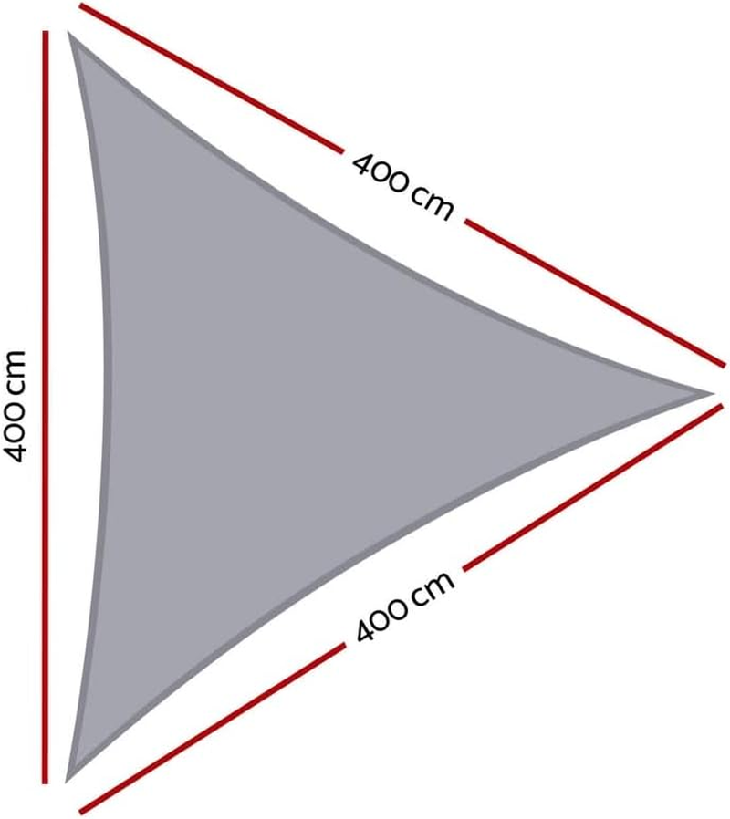 Instahut Waterproof Shade Sail Cloth Shadecloth Triangle Grey Sun Canopy 4X4X4M image number 3