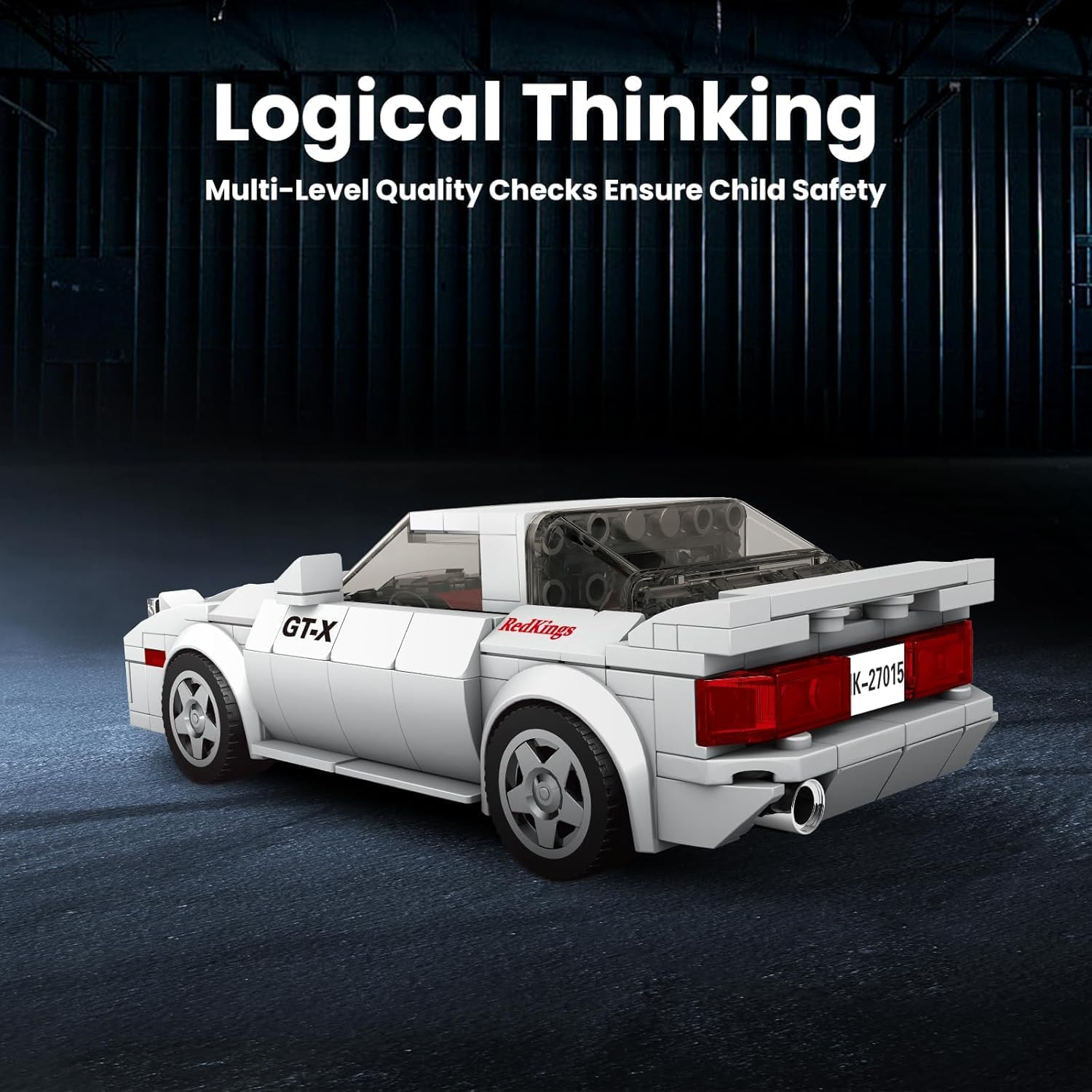 Mould King Speed Champions Mazda RX-7 FC3S Model Car Building Kit with Display Box, 27015 Initial D Realistic Car Building Blocks, Race Car Toy for Adults and Kids 8+, 369 PCS