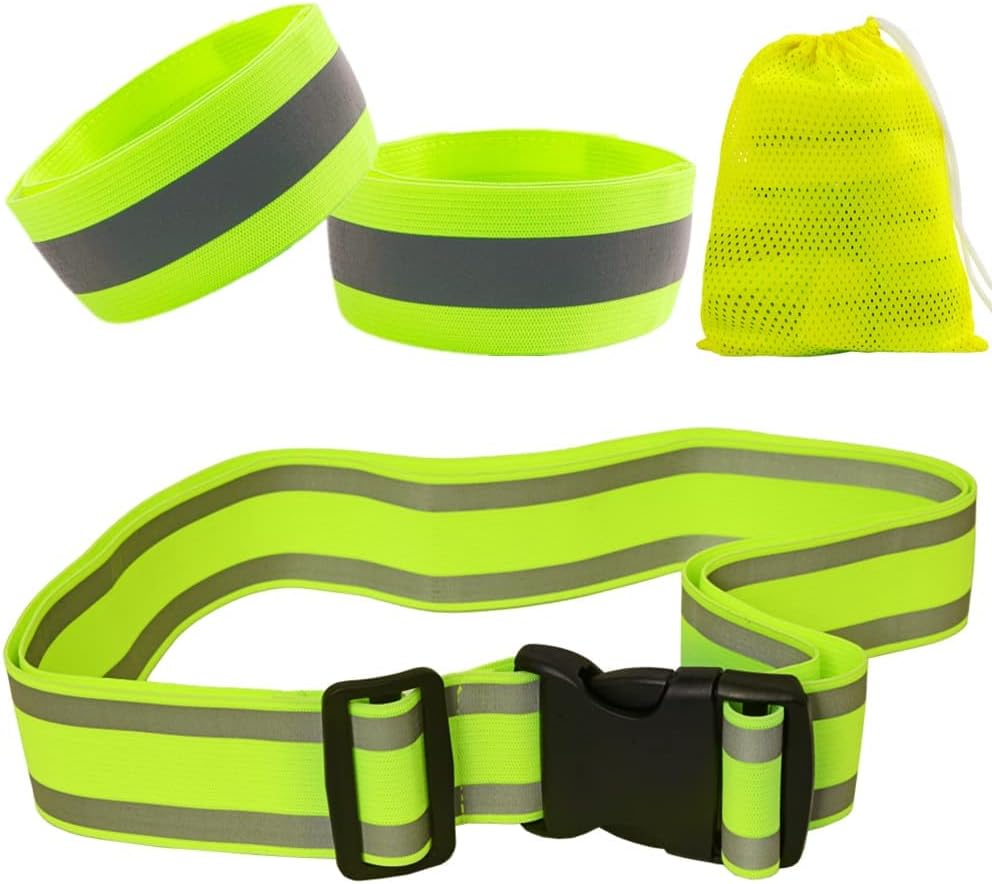 IDOU Reflective Running Gear,Reflective Bands for Arm/Wrist/Ankle/Leg,Biking Accessories for Women and Men