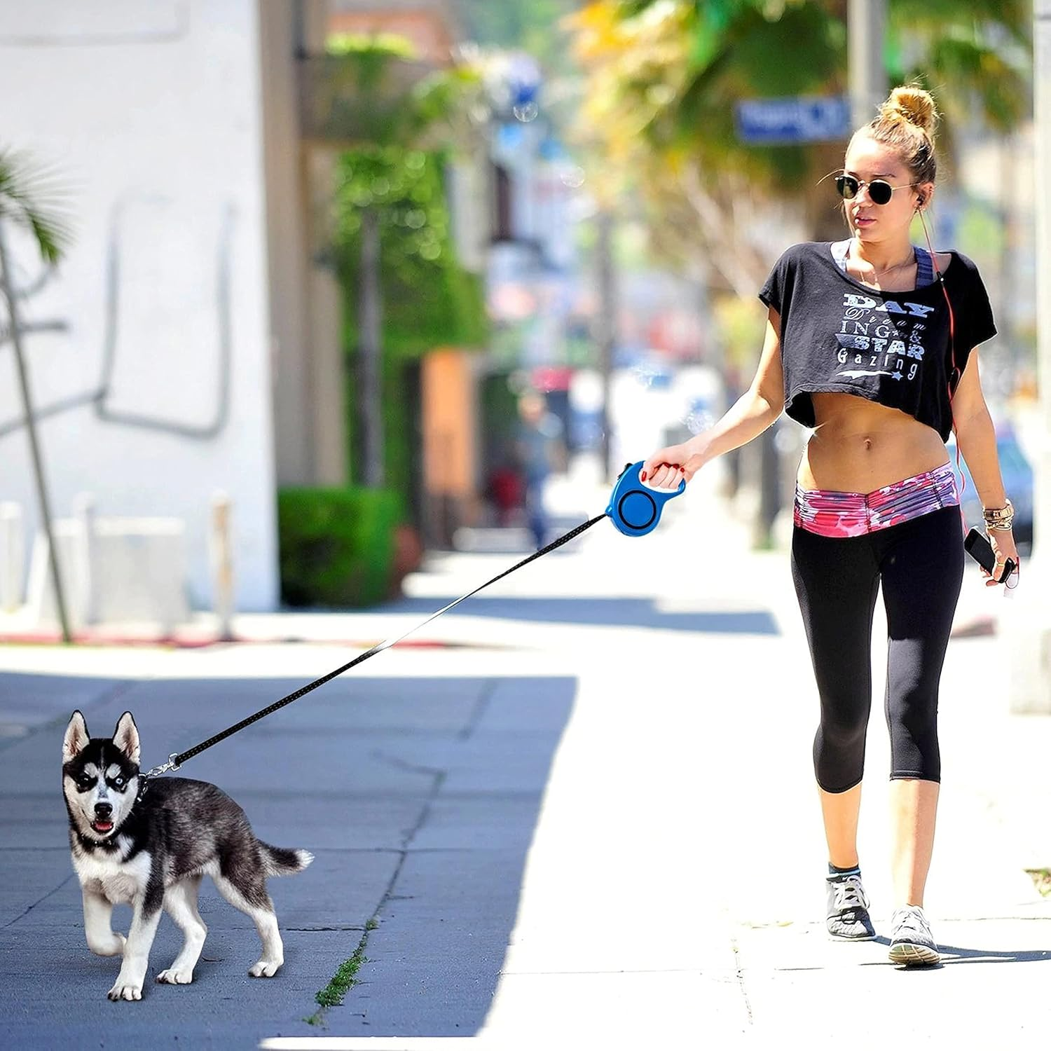 Retoo Retractable Dog Lead 3 M for Small and Large Dogs, Flexible Band for Right Walks, Dog Leash, Comfortable Handle, Belt Lead, Robust Extendable Lead for Walking, Roll Lead, High-Quality Lead image number 5